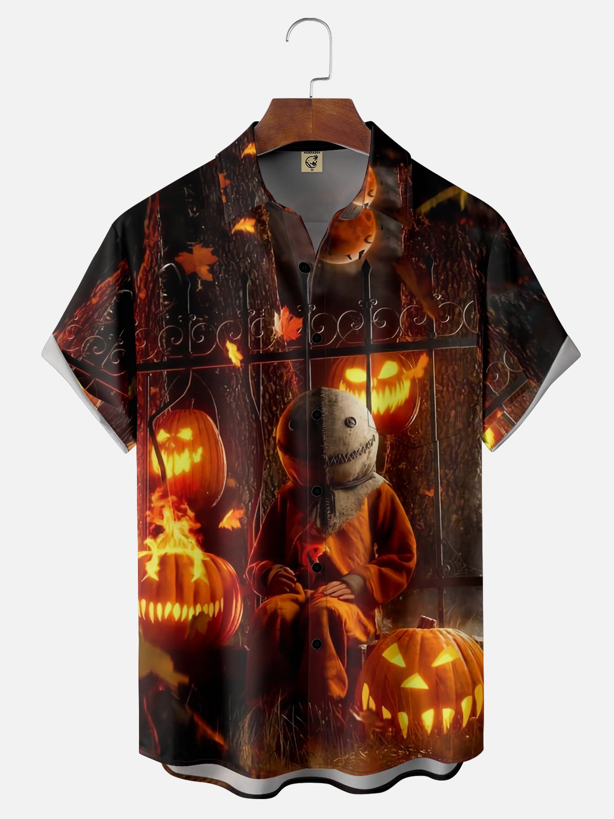 Moisture-wicking Halloween Ghost Chest Pocket Casual Shirt