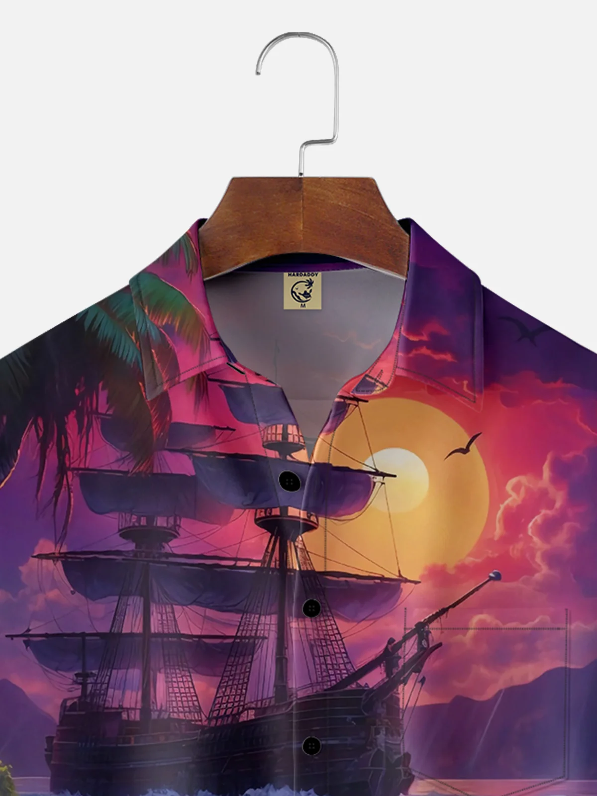 Moisture Wicking Corsair Pirate Chest Pocket Hawaiian Shirt