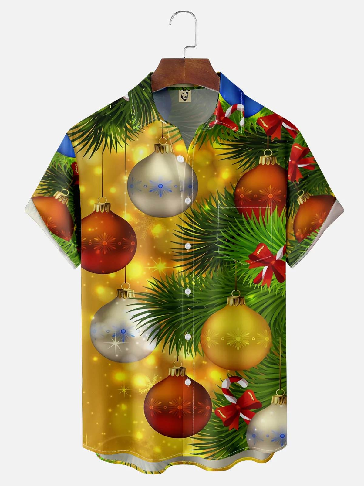 Moisture-wicking Christmas Decoration Balls Chest Pocket Casual Shirt