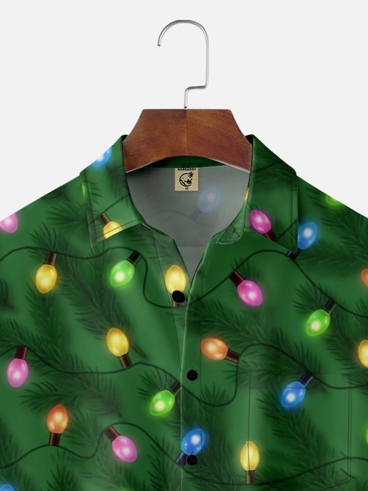 Moisture Wicking Christmas Chest Pocket Hawaiian Shirt