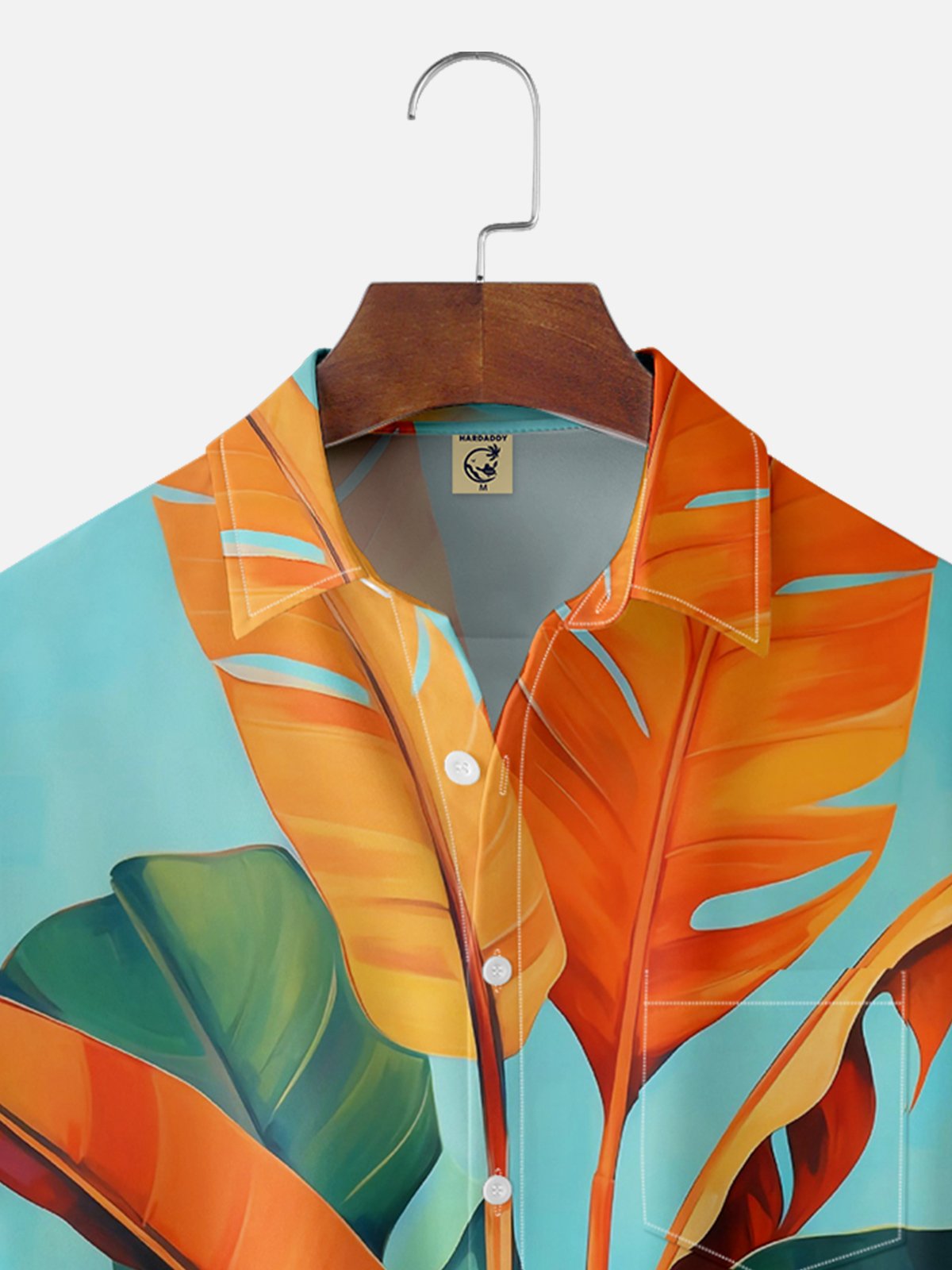 Moisture-wicking Tropical Leaf Chest Pocket Casual Shirt