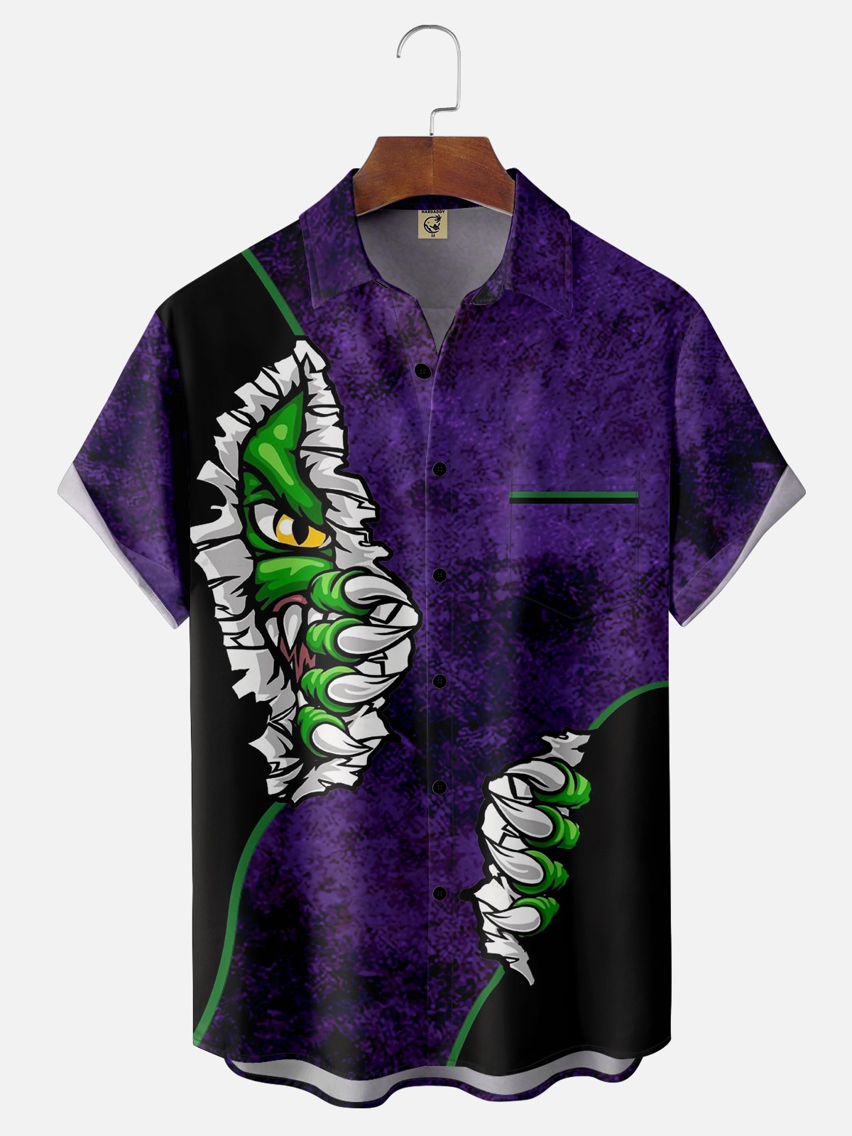 Moisture-wicking Monster Chest Pocket Hawaiian Shirt