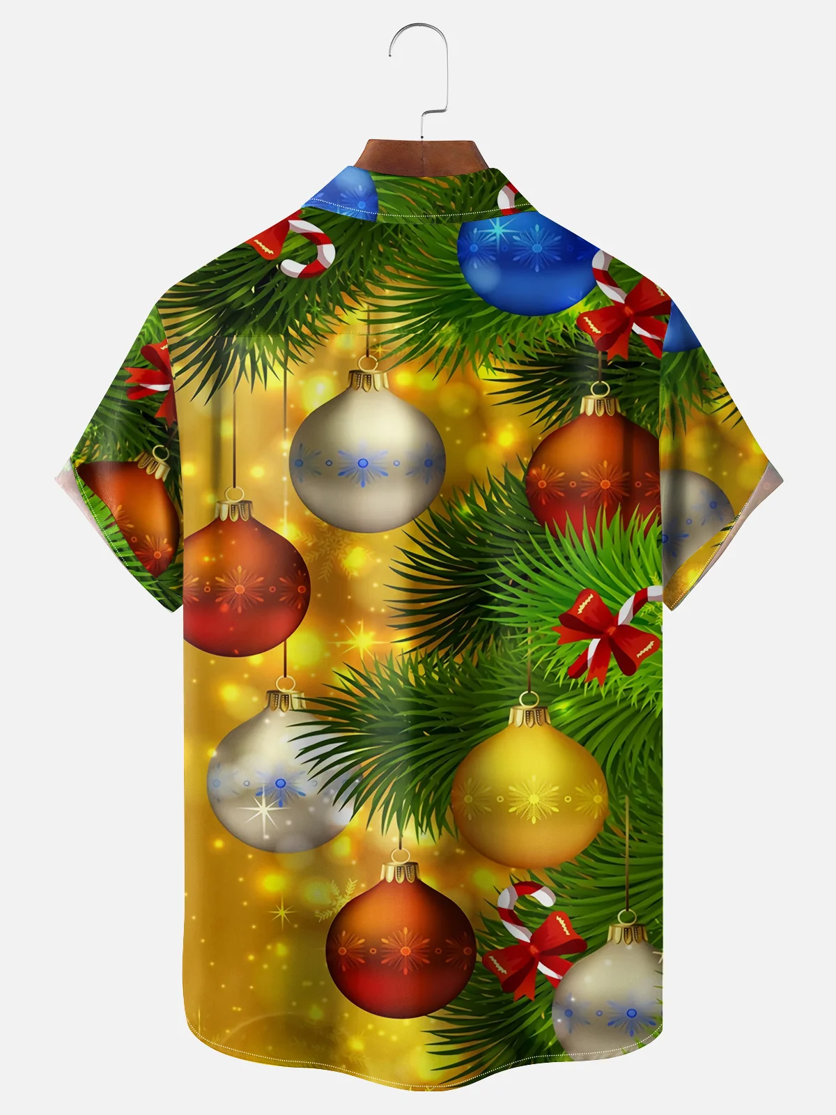 Moisture-wicking Christmas Decoration Balls Chest Pocket Casual Shirt