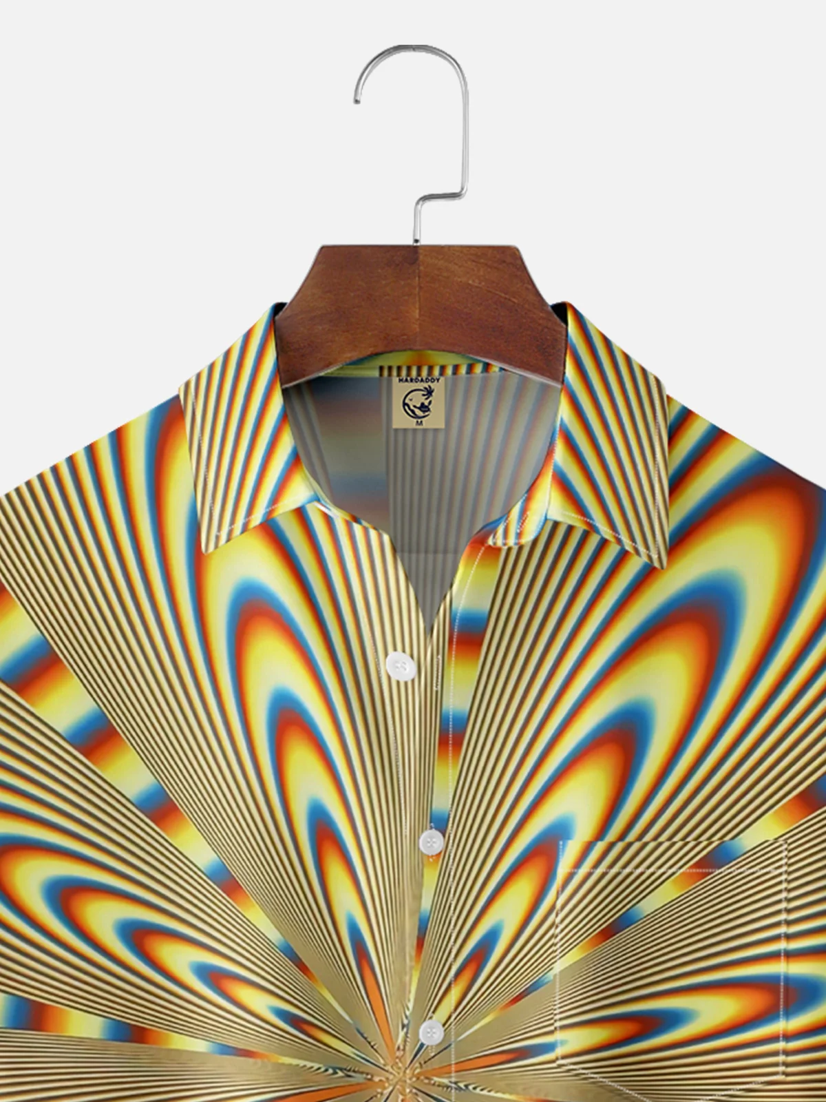 Moisture Wicking Abstract 3D Gradient Chest Pocket Hawaiian Shirt