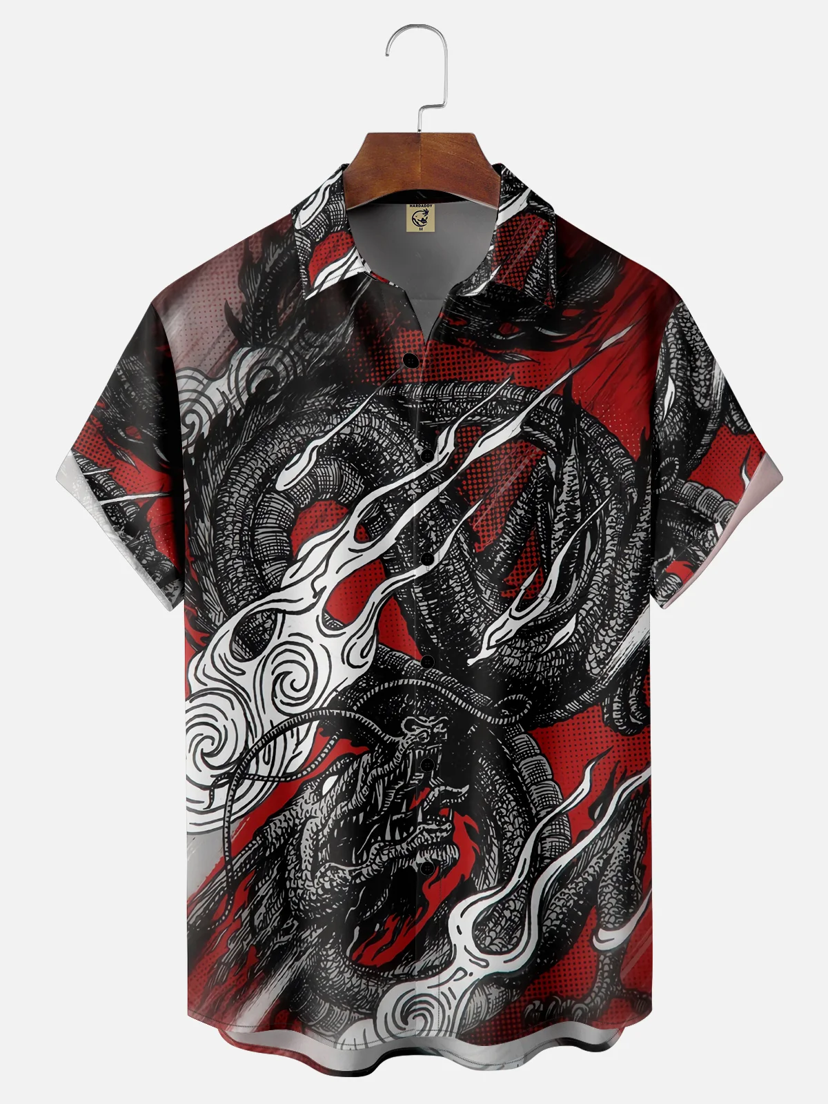 Moisture Wicking Ukiyo-e Dragon Chest Pocket Hawaiian Shirt