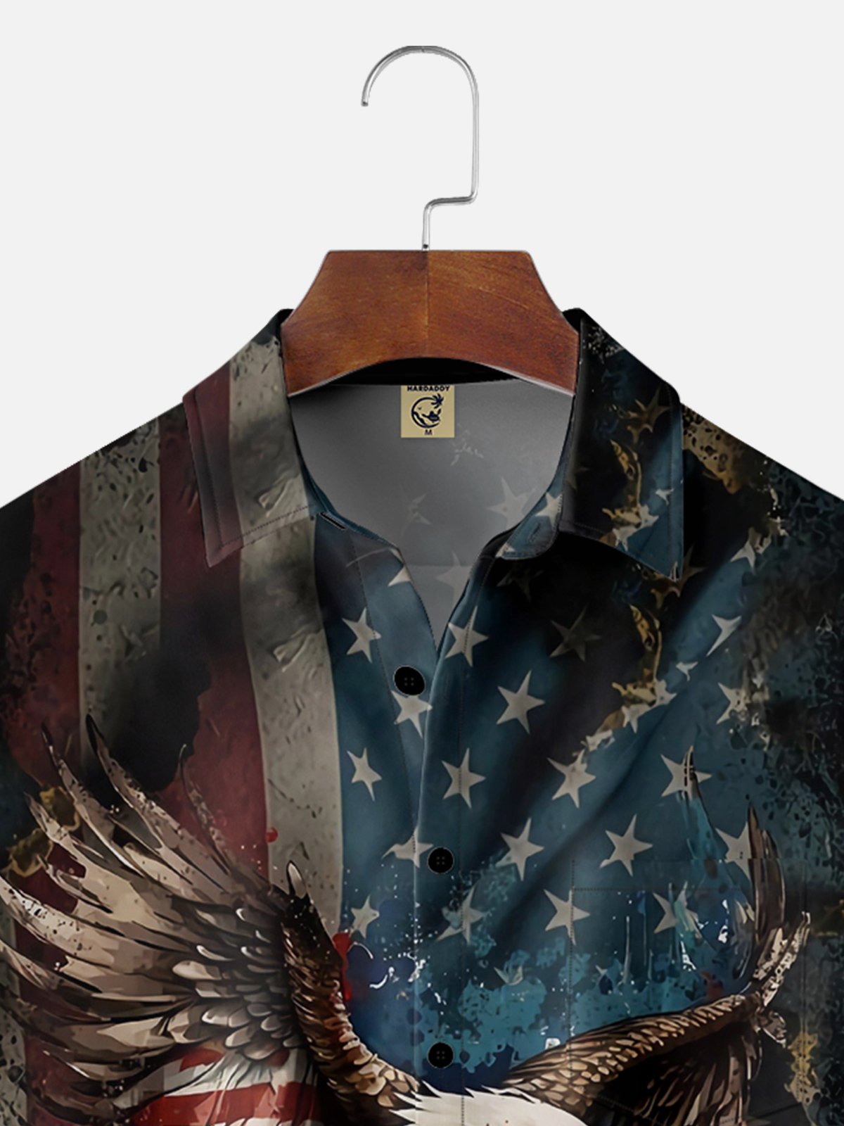 Moisture-wicking National American Eagle Veterans Day Chest Pocket Casual Patriotic Shirt