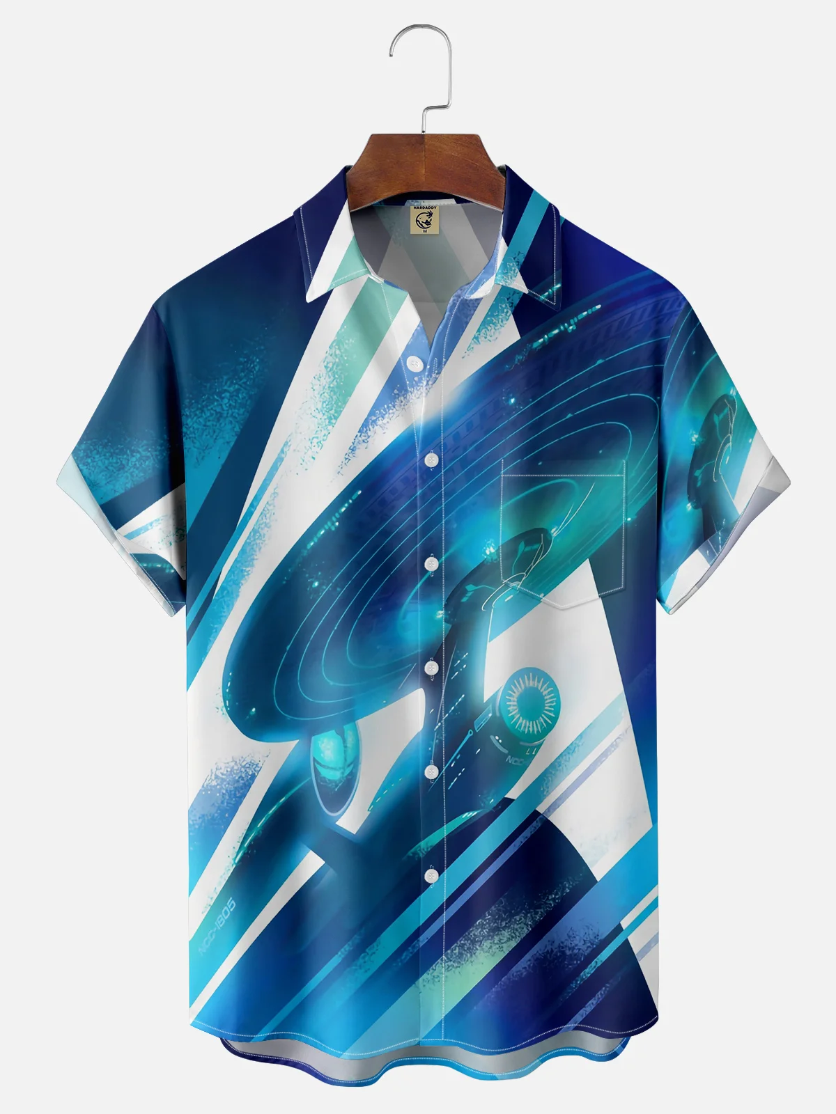 Moisture Wicking Star Wars Spaceship Chest Pocket Hawaiian Shirt