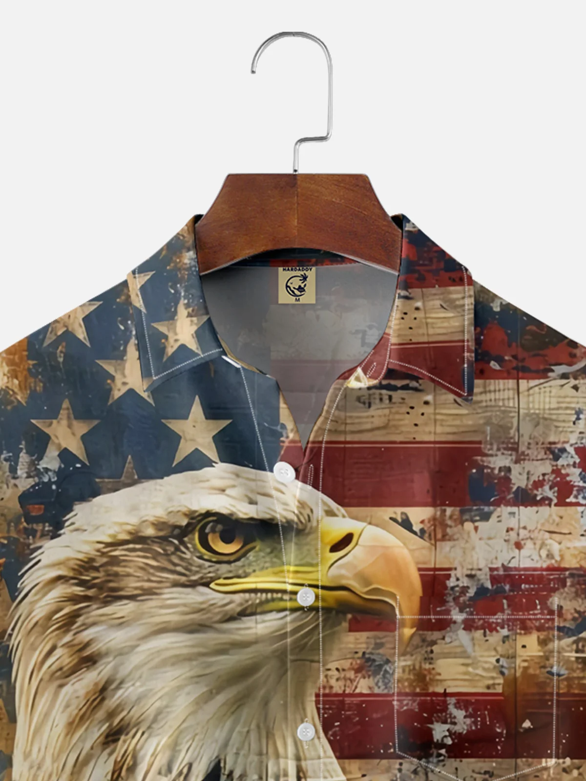 Moisture-wicking American Eagle Veterans Day Chest Pocket Casual Patriotic Shirt