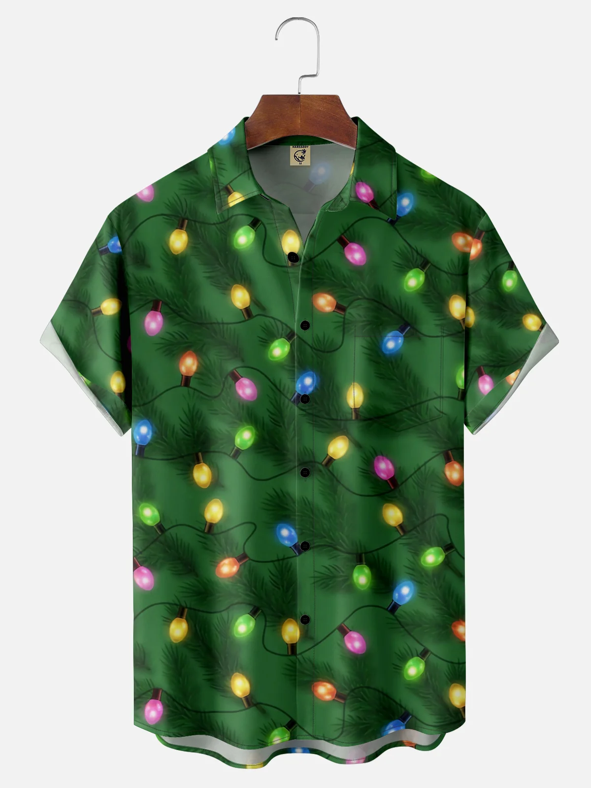 Moisture Wicking Christmas Chest Pocket Hawaiian Shirt