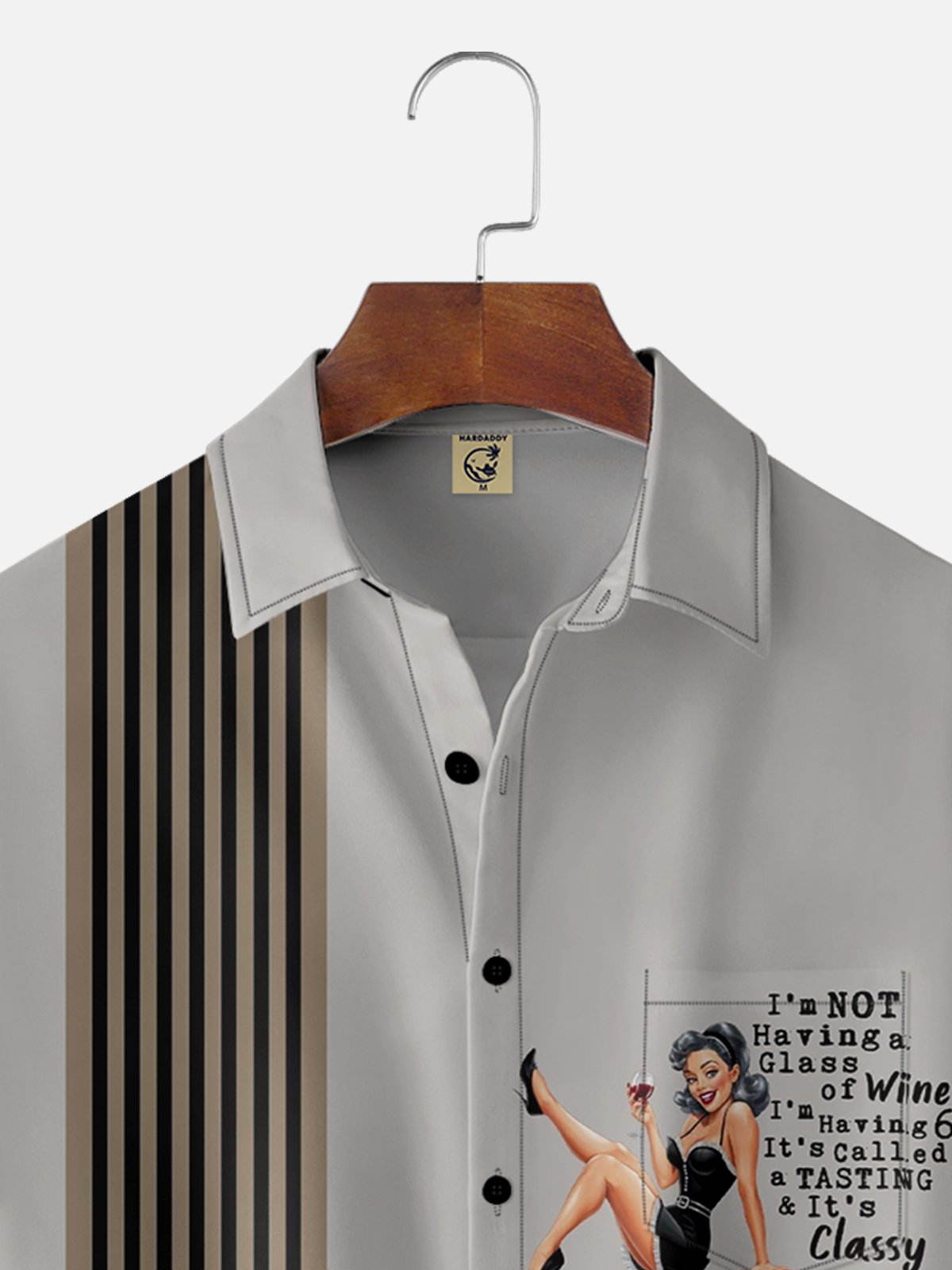 Moisture-wicking Cocktail Lady Chest Pocket Bowling Shirt