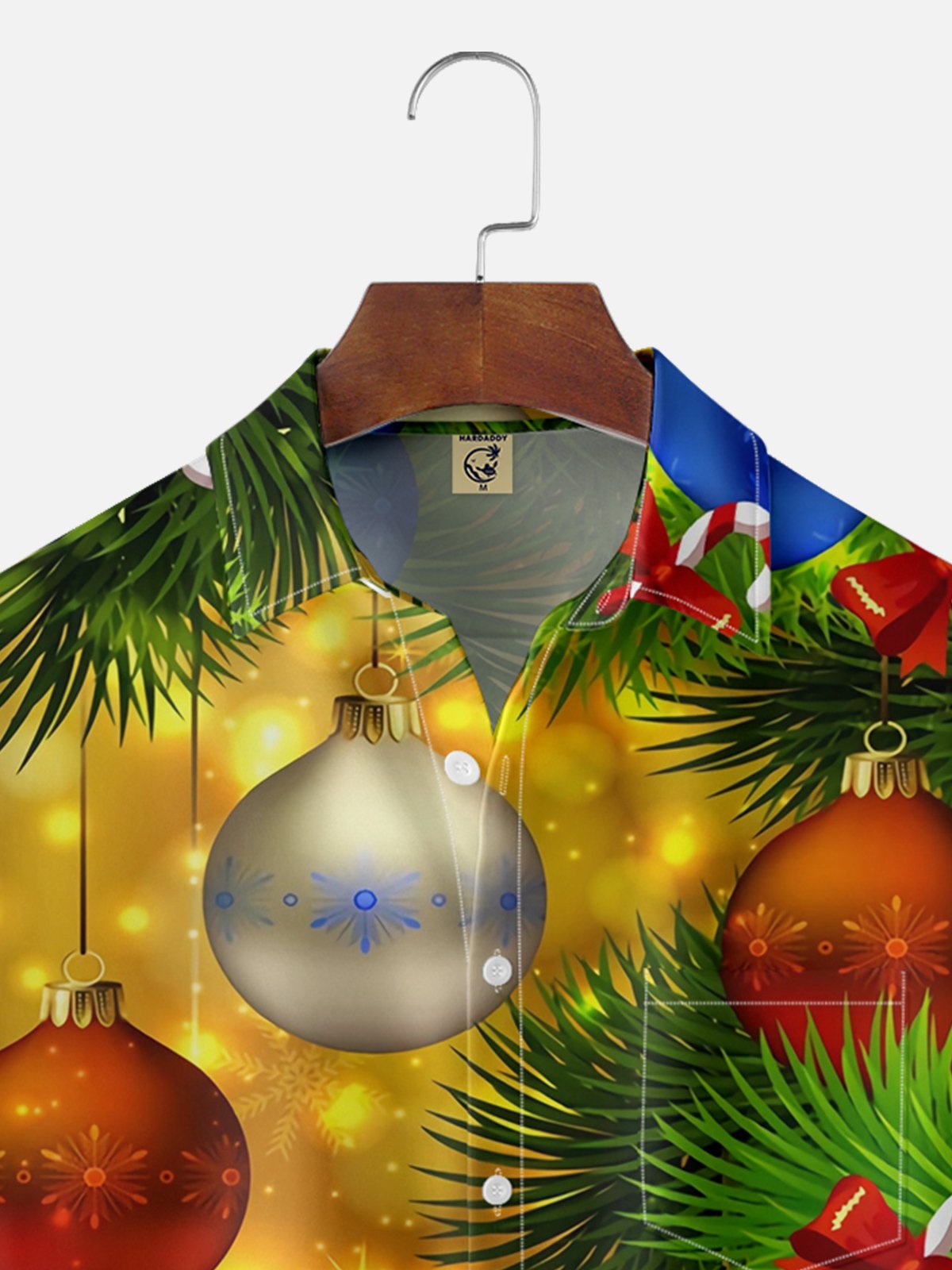 Moisture-wicking Christmas Decoration Balls Chest Pocket Casual Shirt