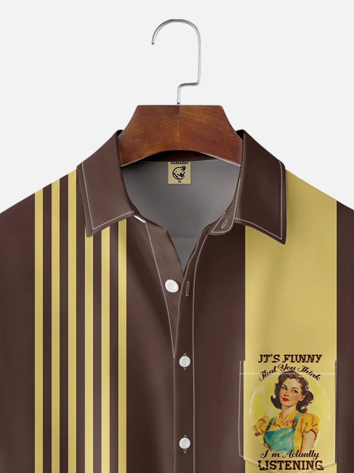 Moisture-wicking Vintage Lady Chest Pocket Bowling Shirt