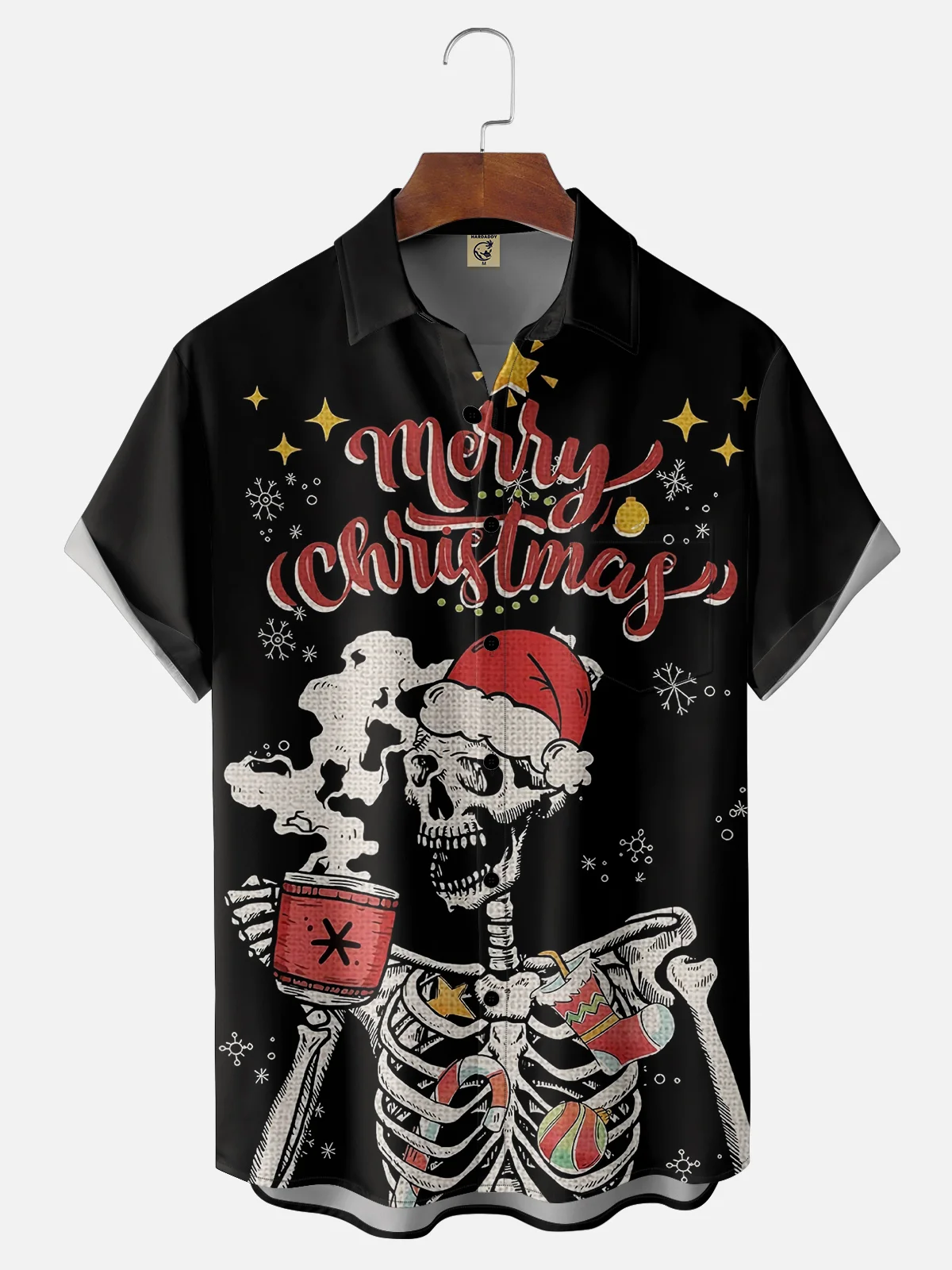 Moisture Wicking Christmas Nightmare Before Christmas Chest Pocket Hawaiian Shirt