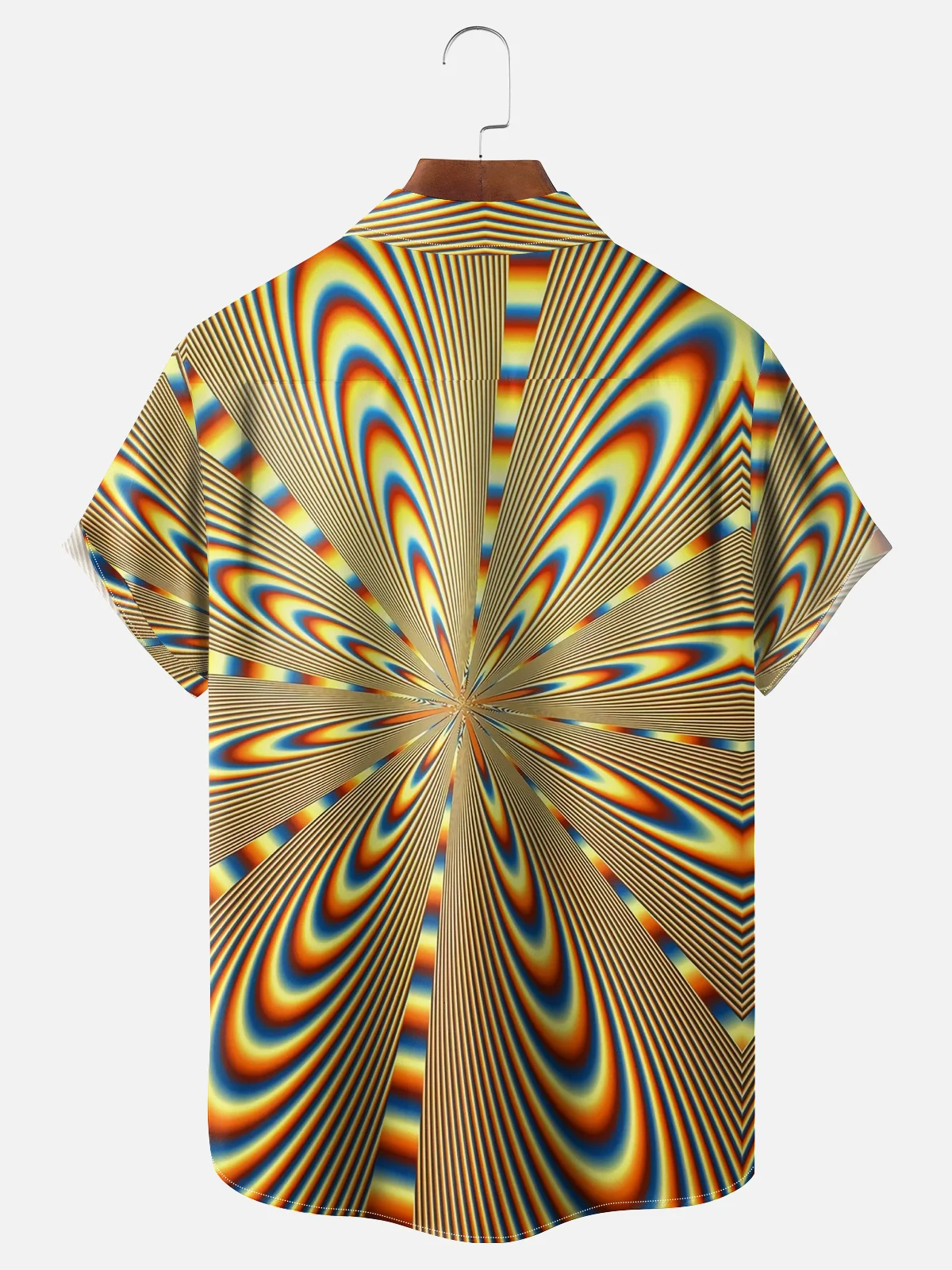 Moisture Wicking Abstract 3D Gradient Chest Pocket Hawaiian Shirt