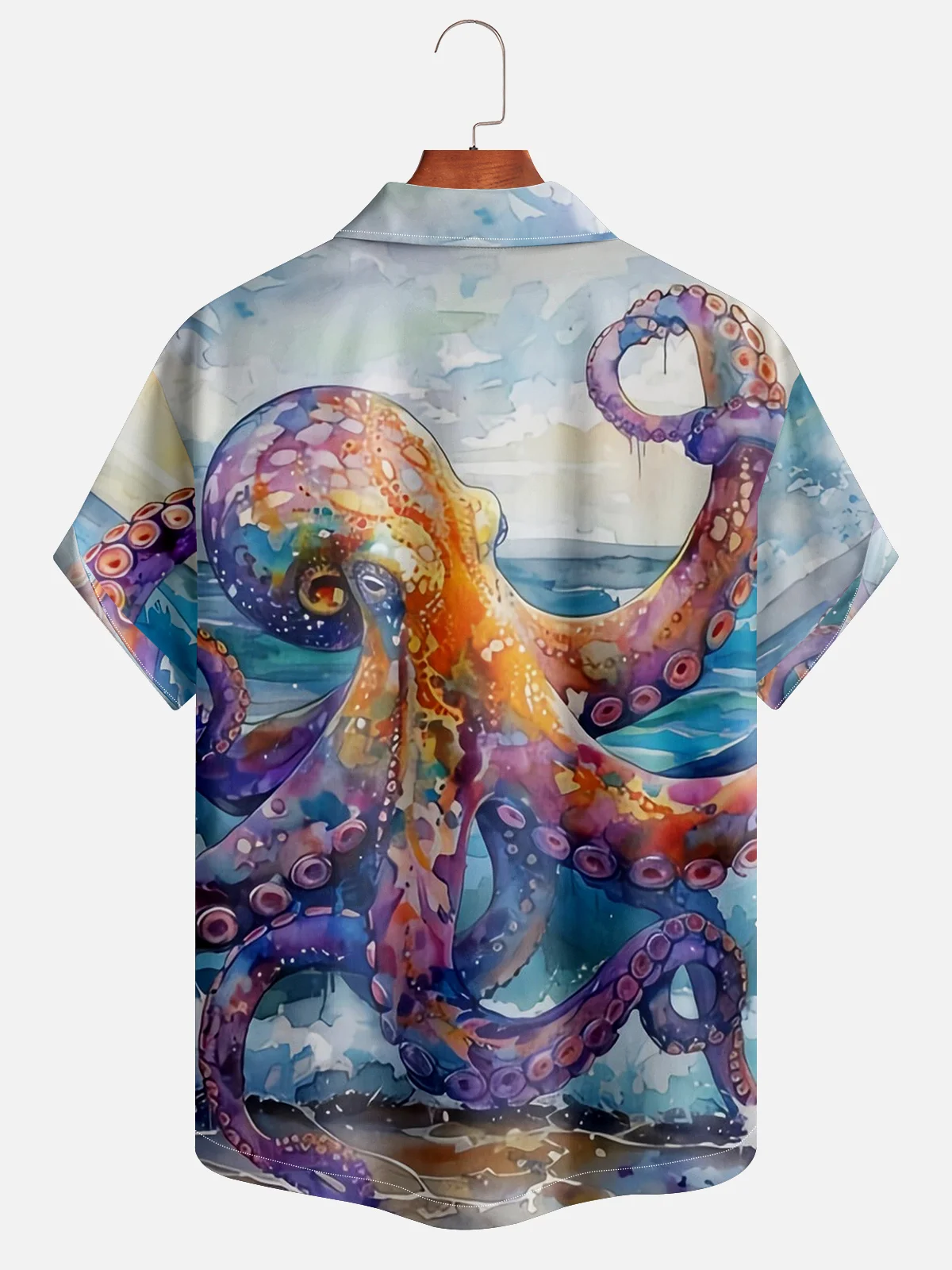 Moisture-wicking Ocean Octopus Art Hawaiian Shirt