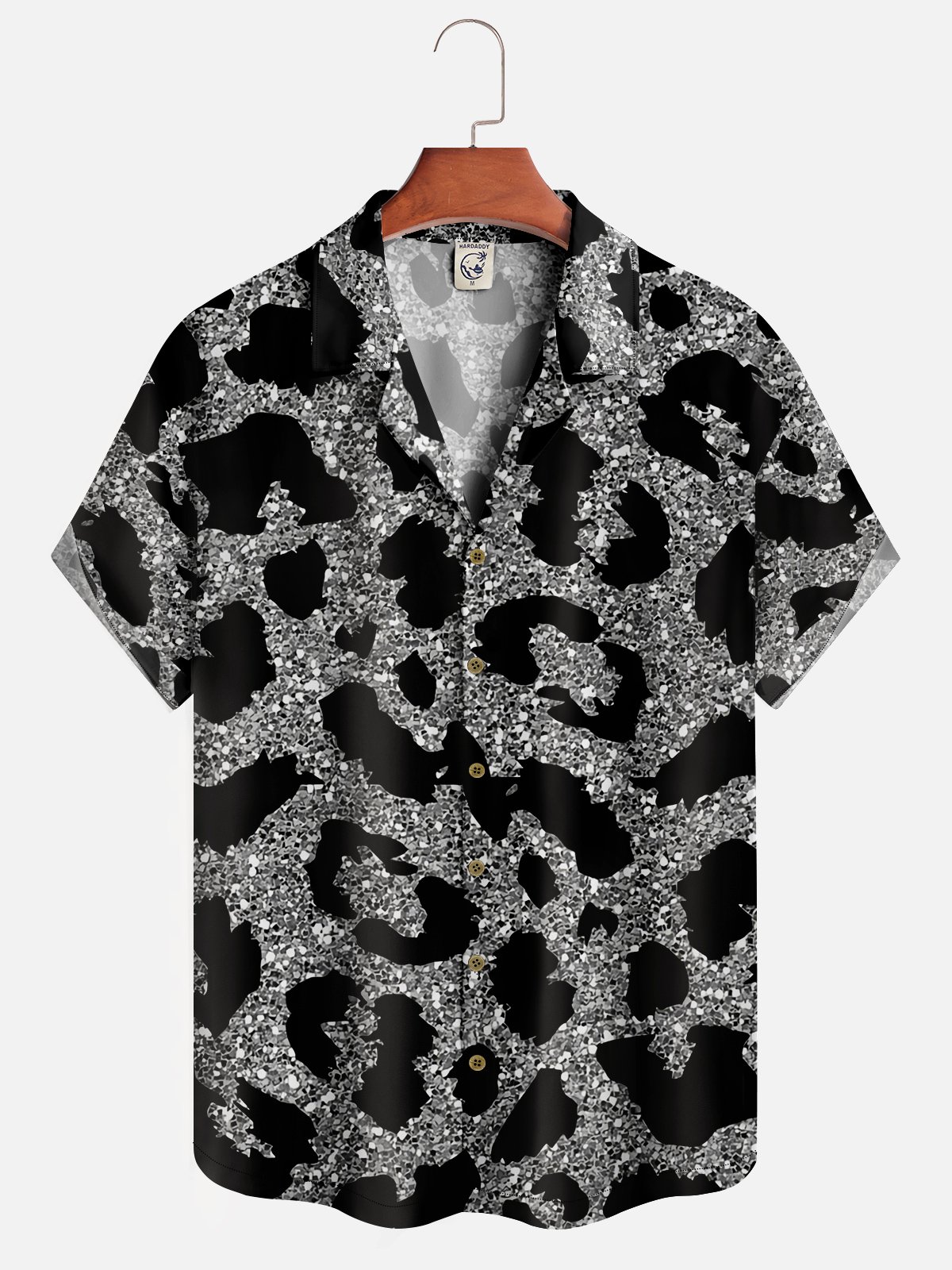 Moisture-wicking Wild Sequin Leopard Print Hawaiian Shirt