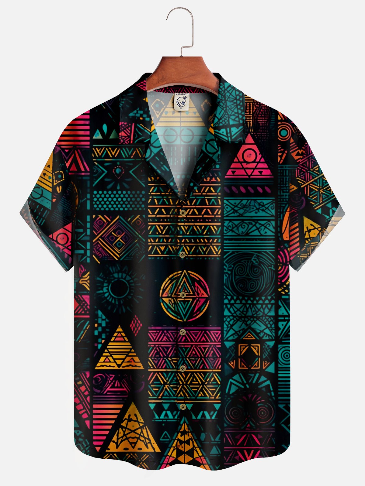 Moisture-wicking Abstract Geometric Art Painting Hawaiian Shirt