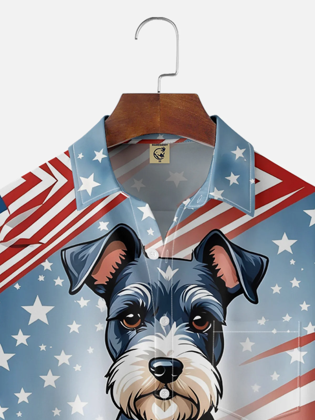 Moisture-wicking Veterans Day American Flag Dog Chest Pocket Casual Shirt