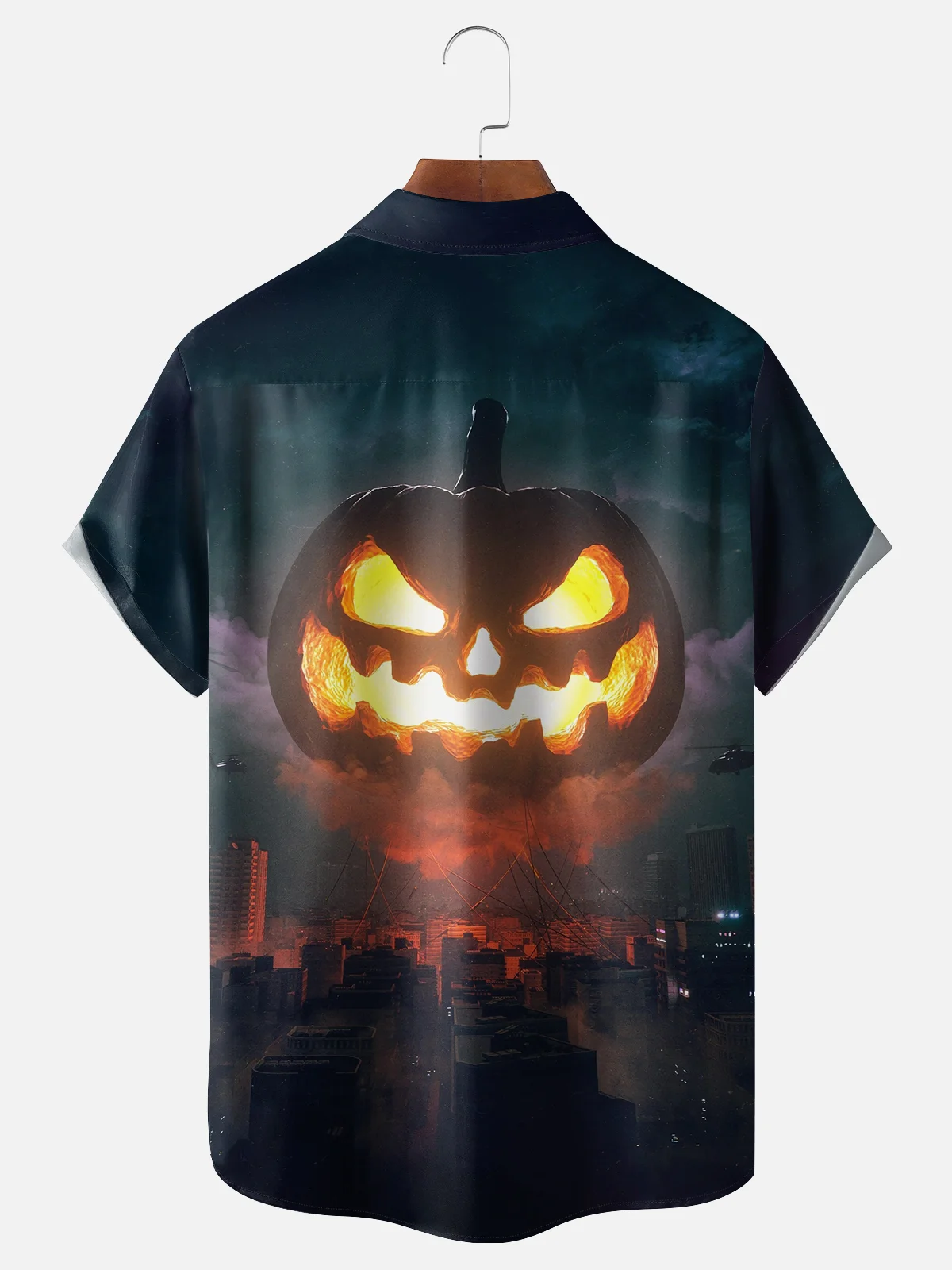 Moisture-wicking Halloween Giant Pumpkin Is Coming Chest Pocket Hawaiian Shirt