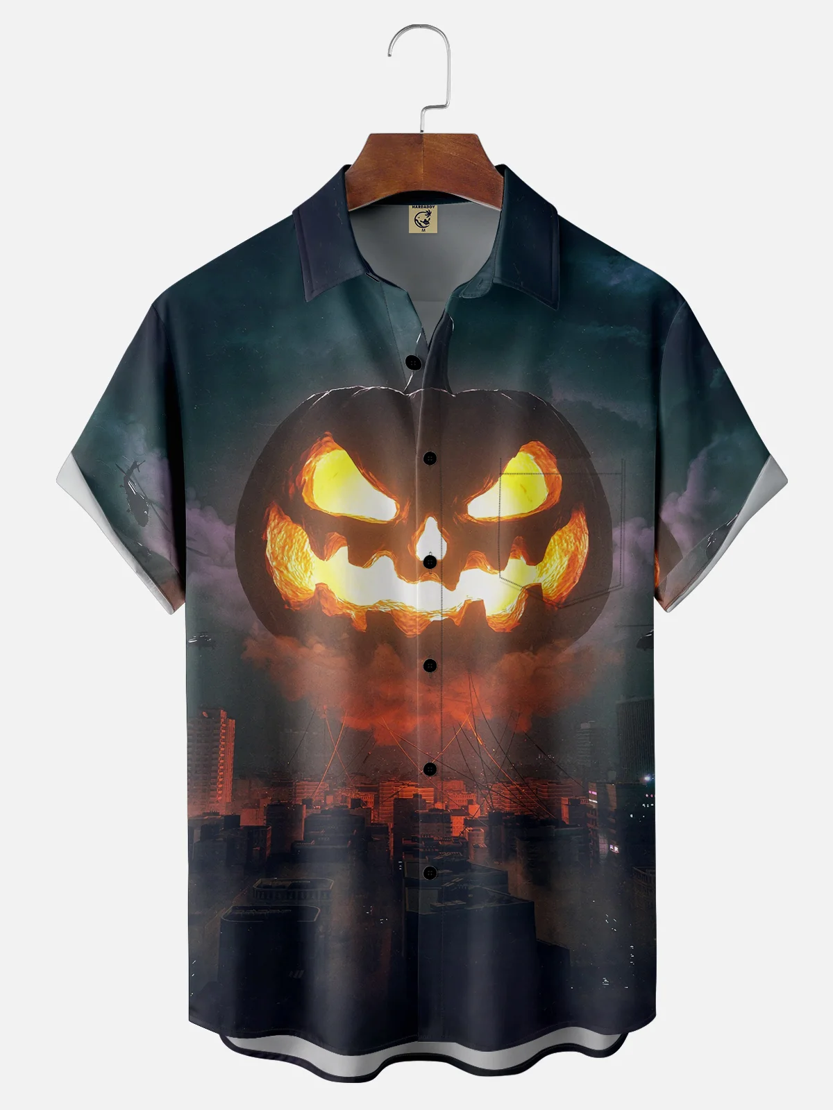 Moisture-wicking Halloween Giant Pumpkin Is Coming Chest Pocket Hawaiian Shirt