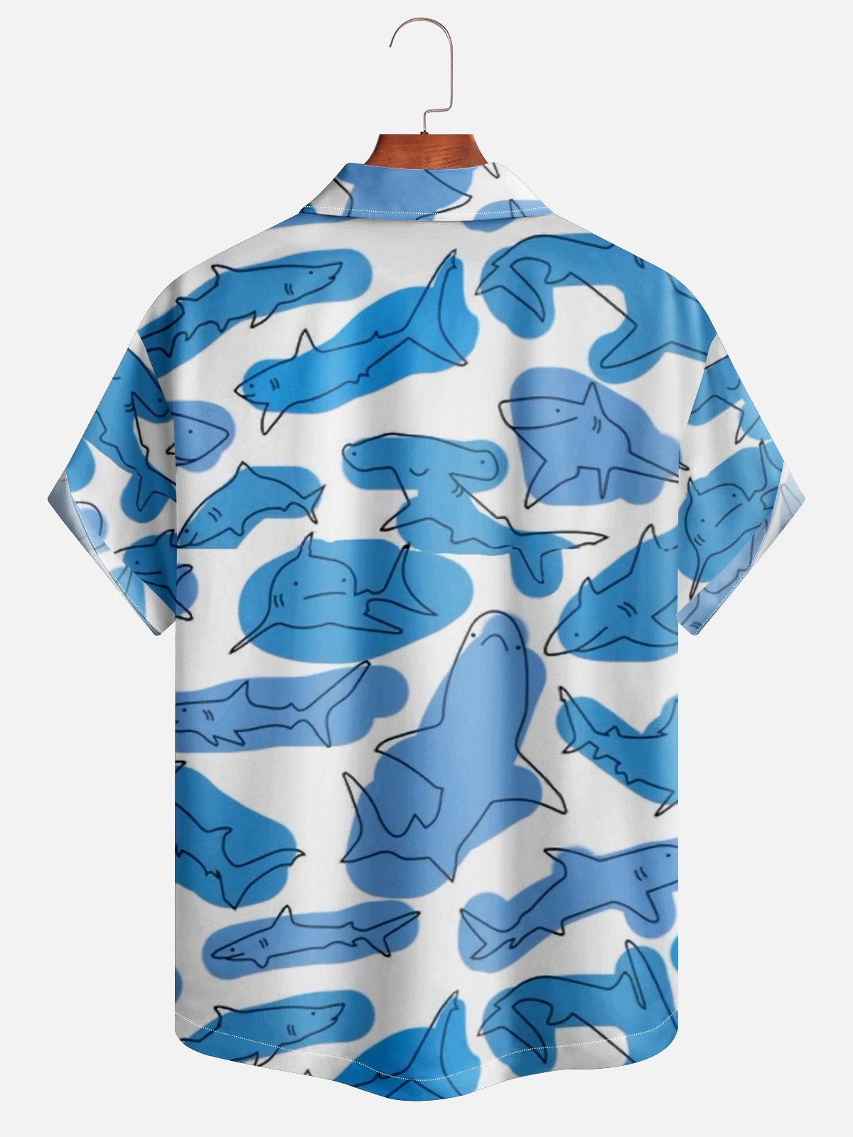 Moisture-wicking Shark Art Painting Hawaiian Shirt