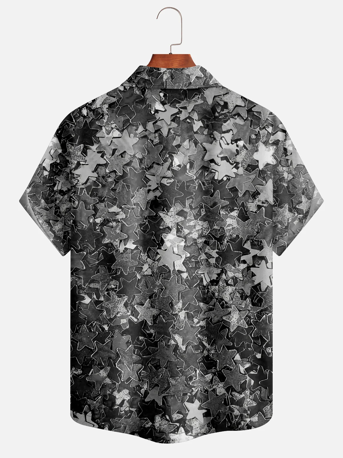 Moisture-wicking Party Star Sequin Print Hawaiian Shirt