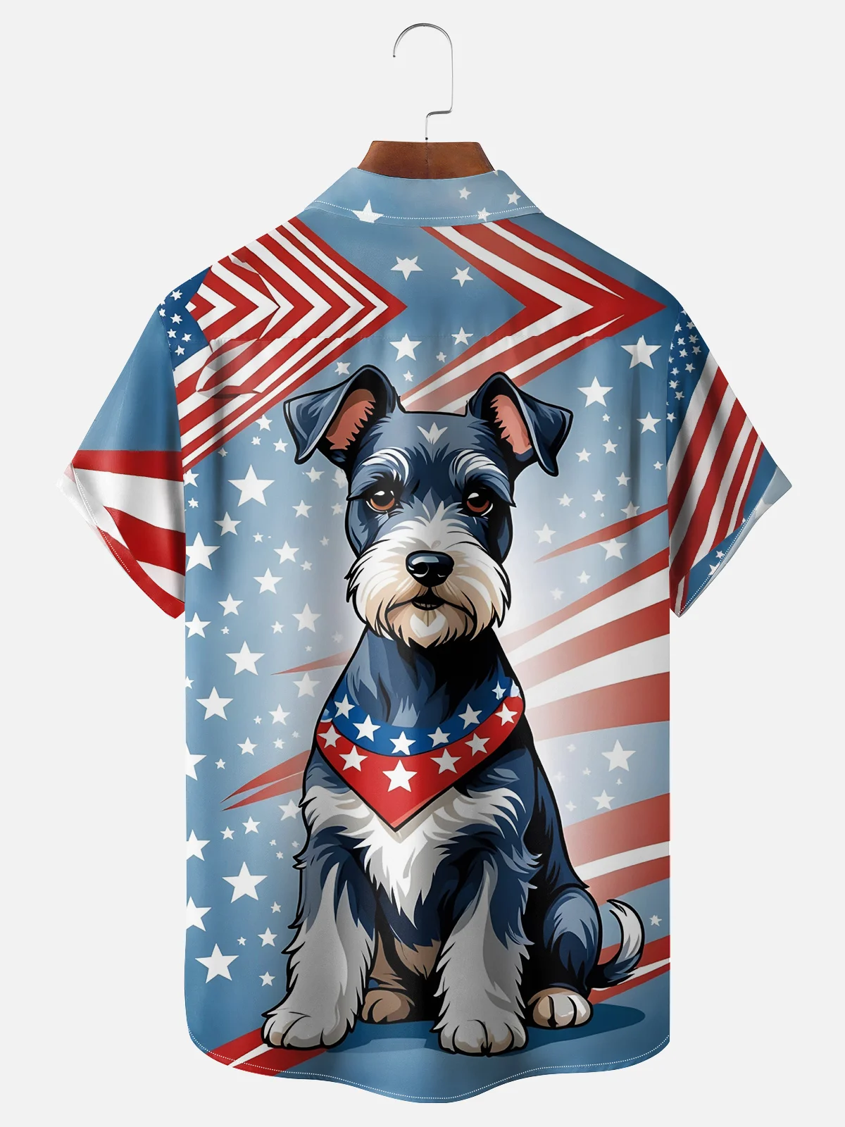 Moisture-wicking Veterans Day American Flag Dog Chest Pocket Casual Shirt