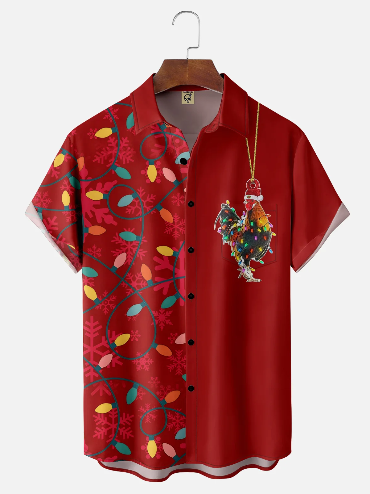 Moisture-wicking Christmas Turkey Chest Pocket Casual Shirt