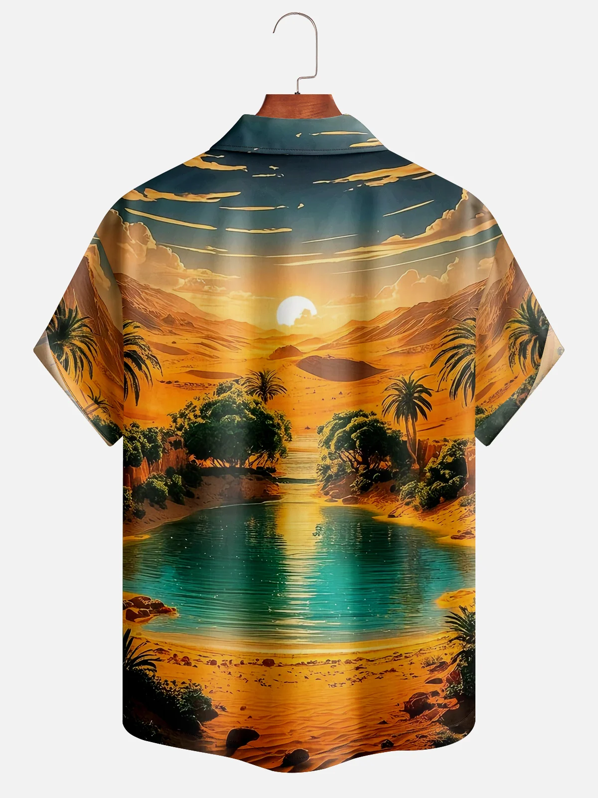 Moisture-wicking Sunset Island Hawaiian Shirt