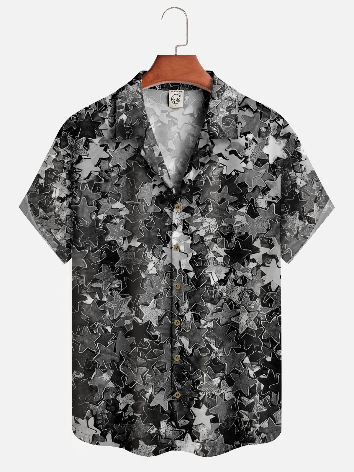 Moisture-wicking Party Star Sequin Print Hawaiian Shirt