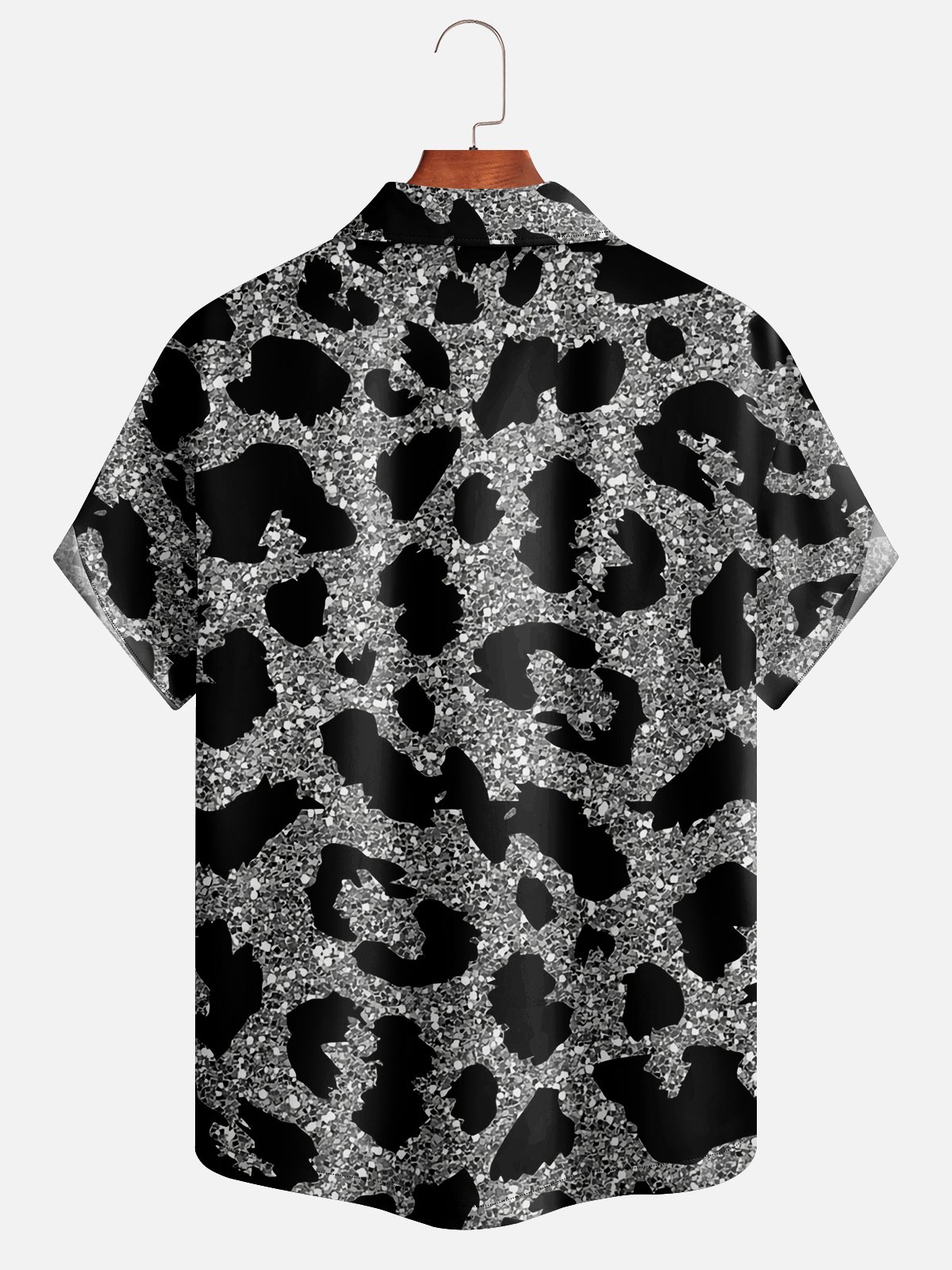 Moisture-wicking Wild Sequin Leopard Print Hawaiian Shirt