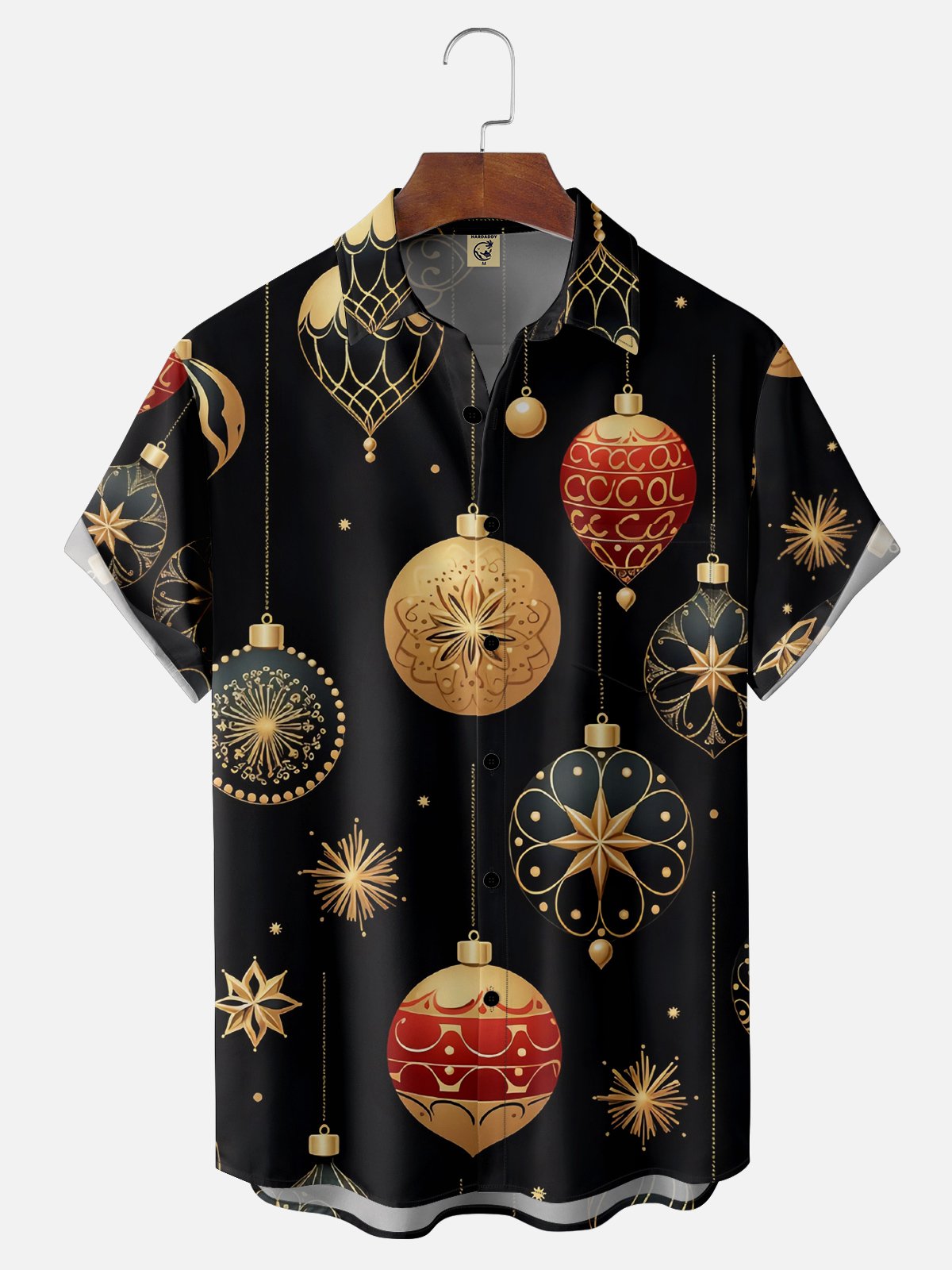 Moisture-wicking Christmas Lights Decoration Chest Pocket Casual Shirt