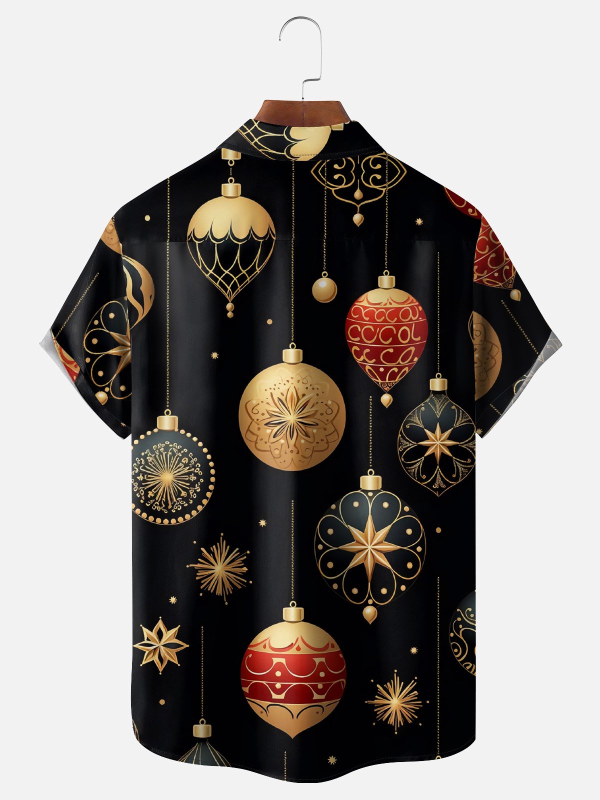 Moisture-wicking Christmas Lights Decoration Chest Pocket Casual Shirt