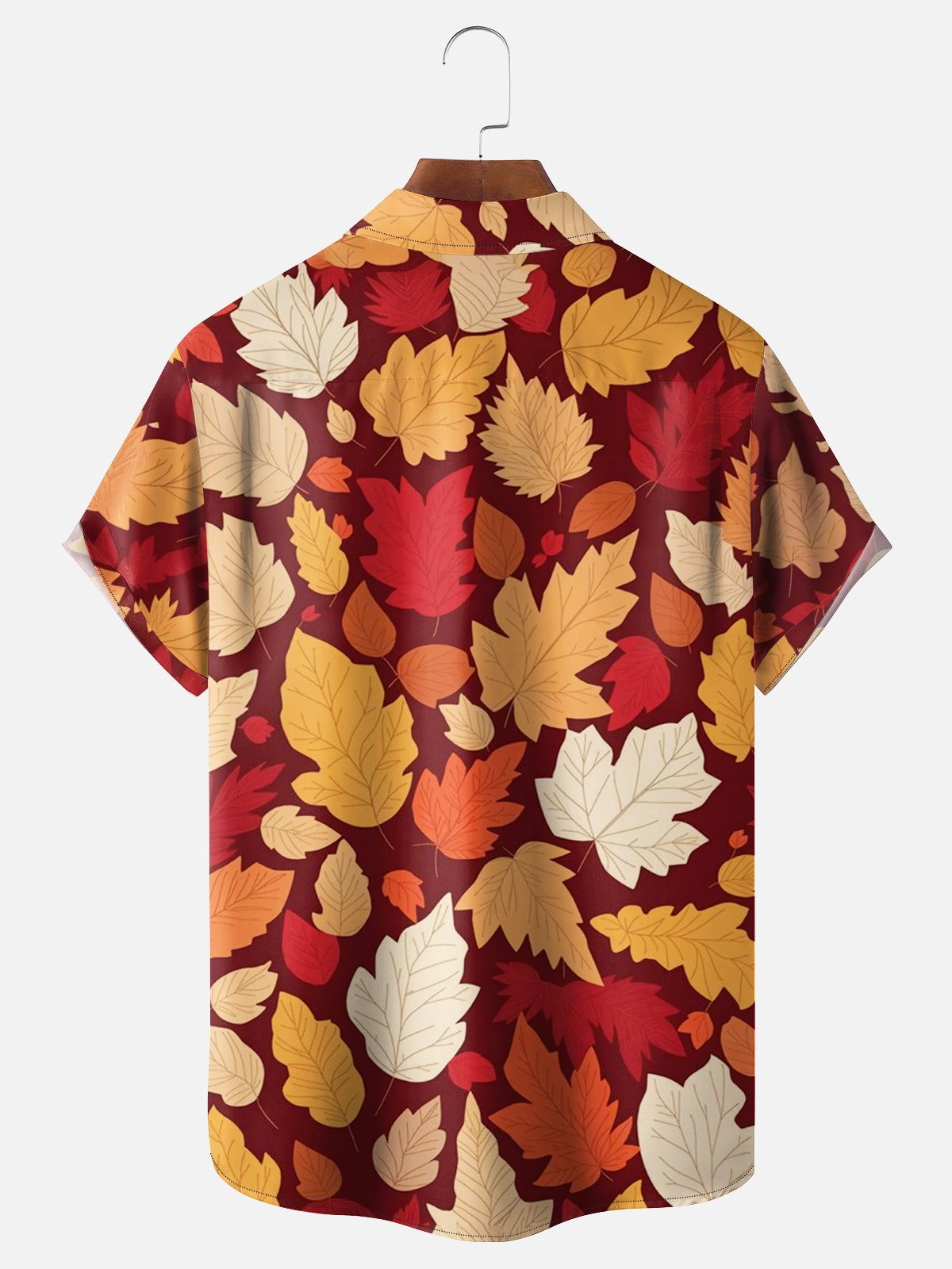 Moisture-wicking Thanksgiving Maple Turkey Chest Pocket Hawaiian Shirt