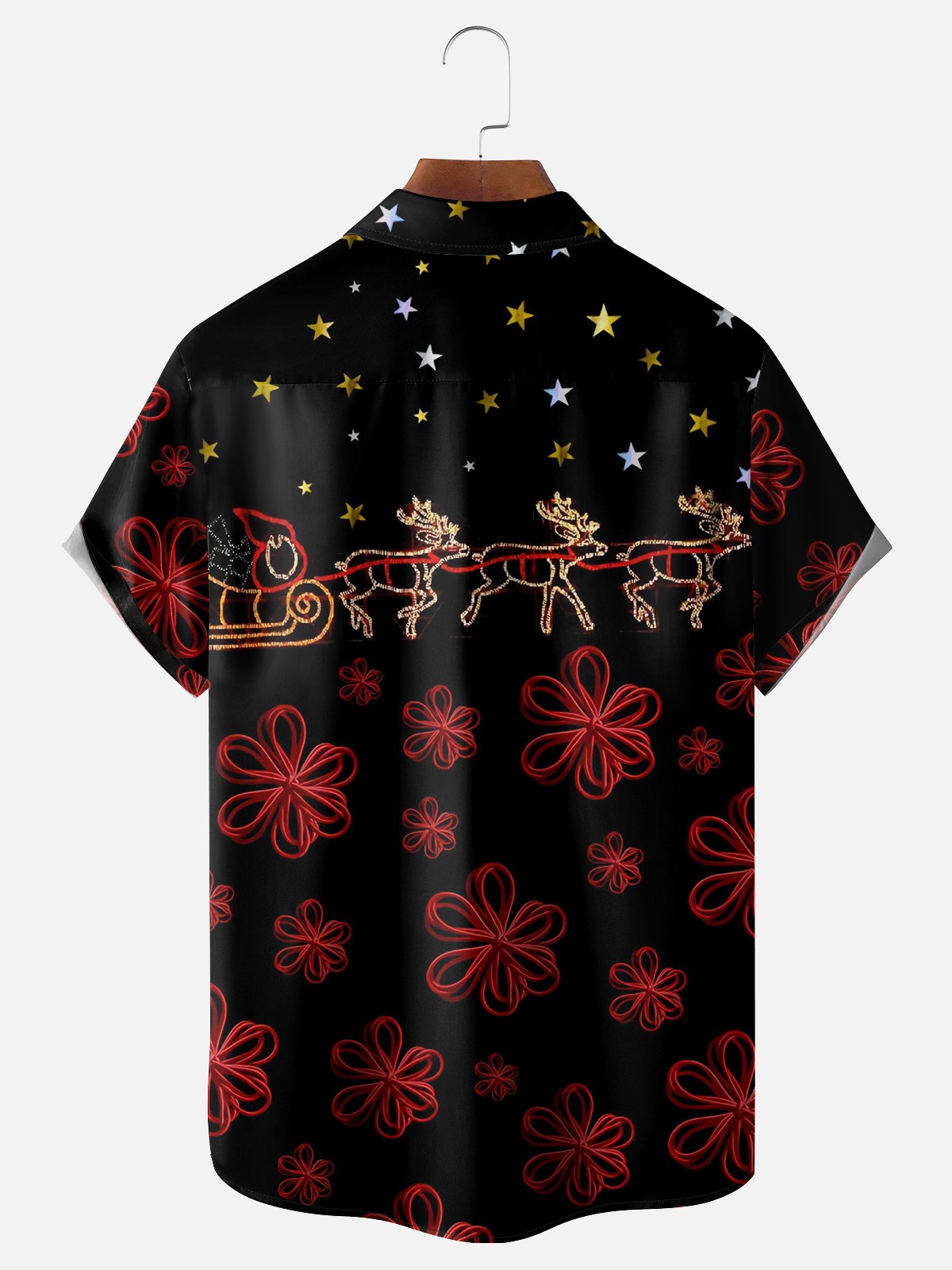 Moisture-wicking Christmas Elk Chest Pocket Casual Shirt