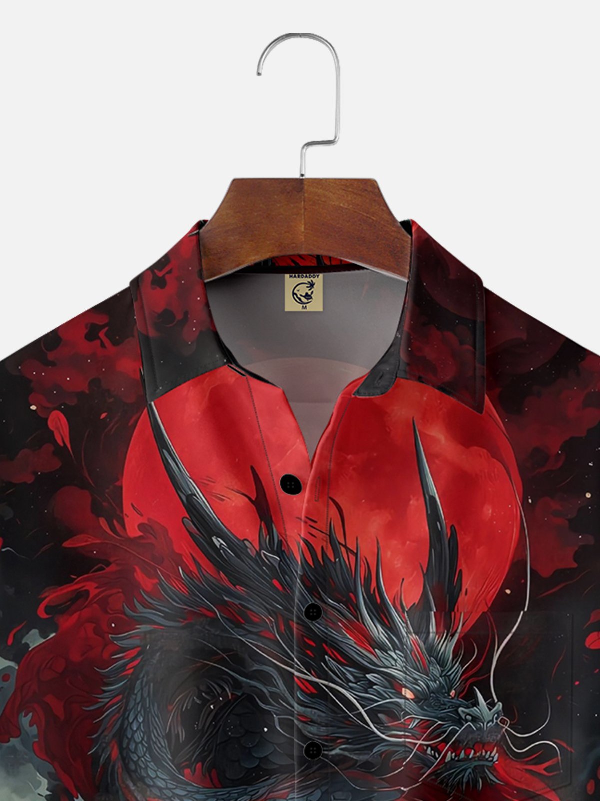 Moisture-wicking Ukiyo-e Dragon Chest Pocket Casual Shirt