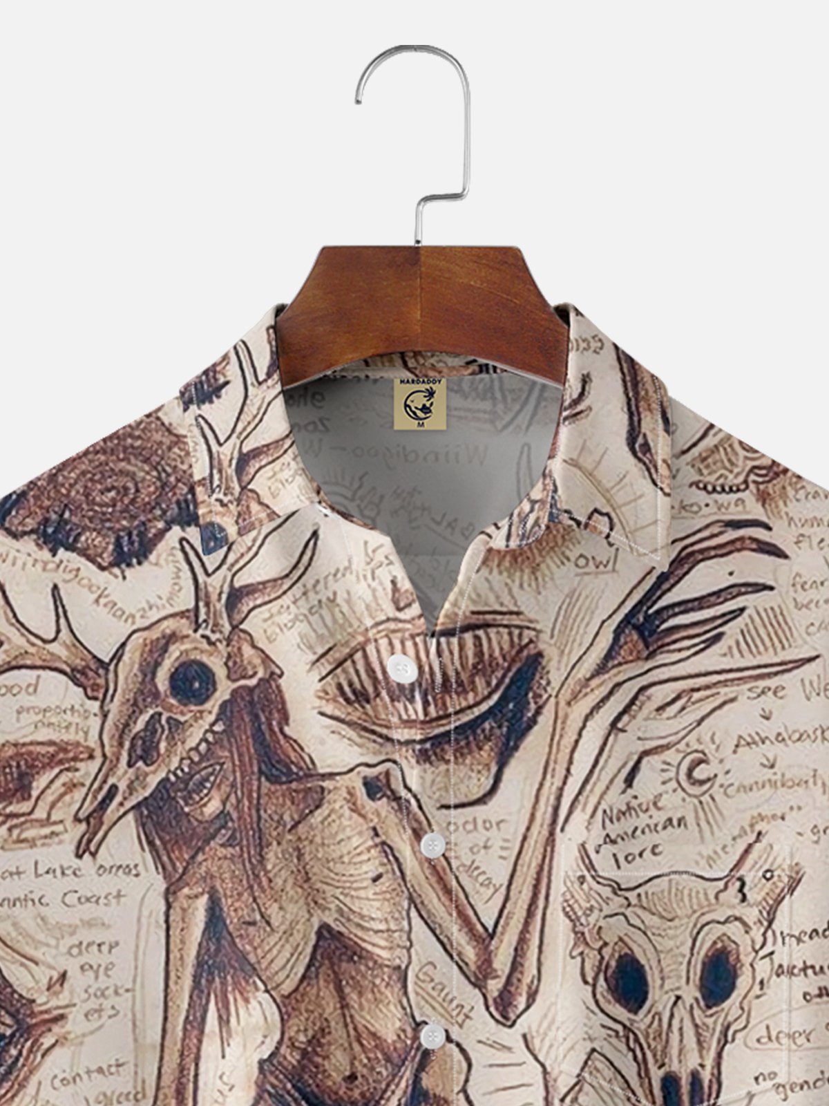 Moisture-wicking Monster Art Illustration Chest Pocket Hawaiian Shirt