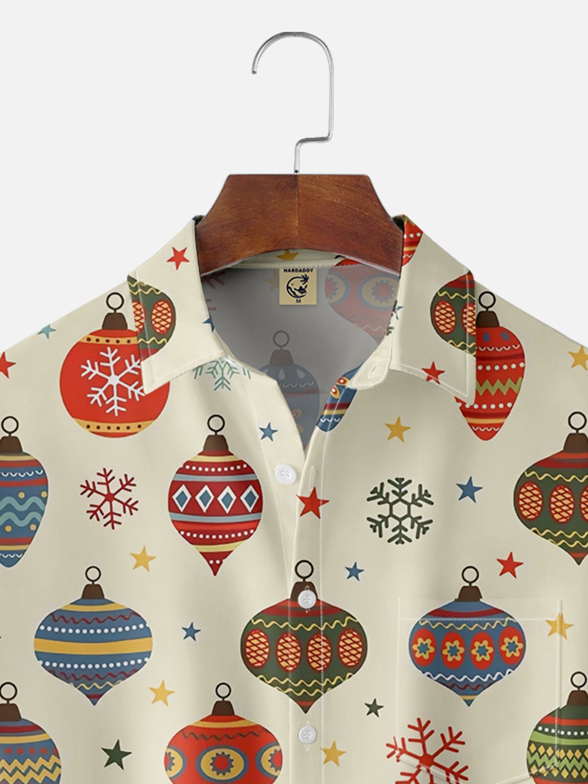 Moisture-wicking Christmas Decoration Chest Pocket Casual Shirt