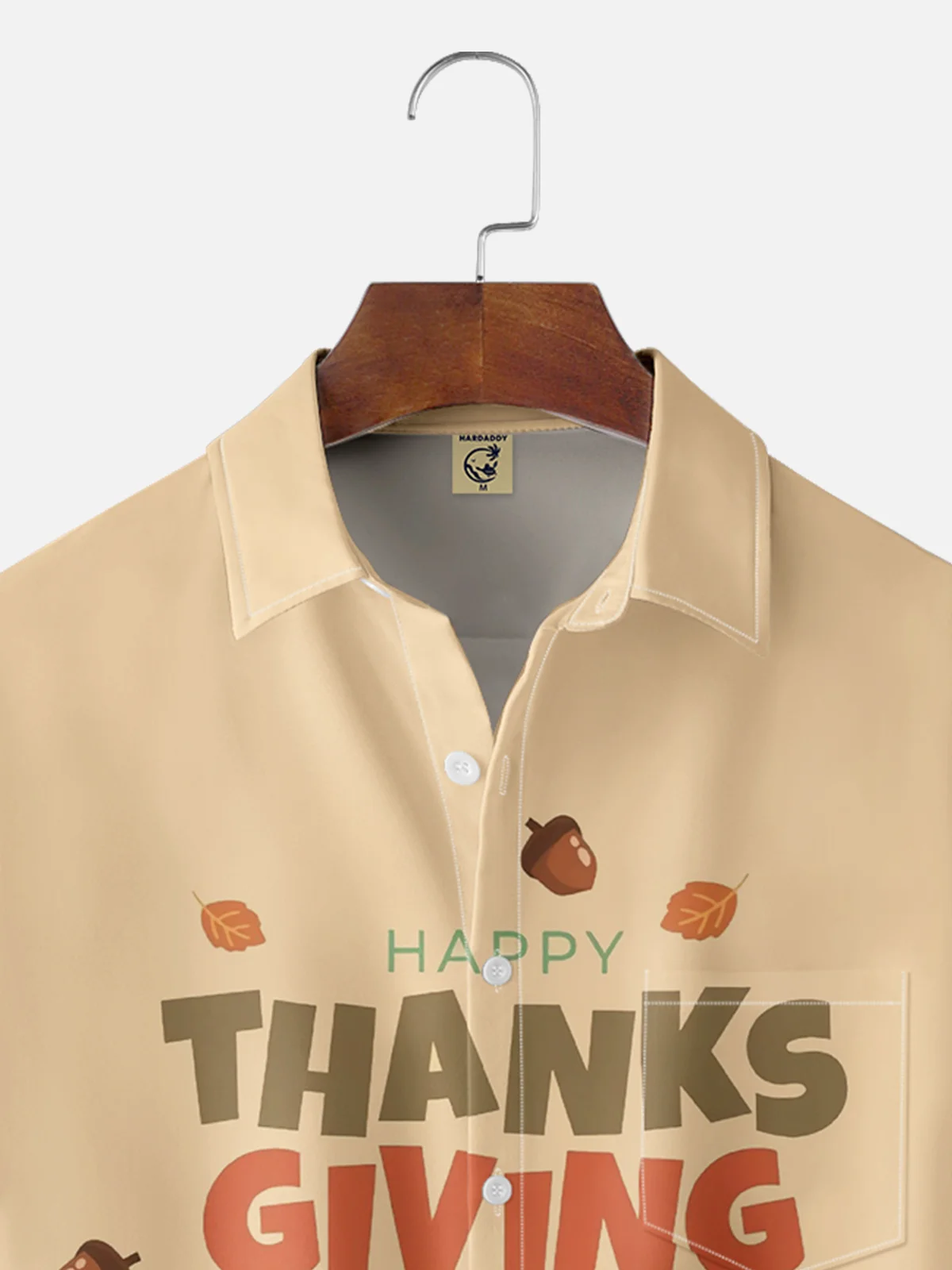 Moisture-wicking Thanksgiving Turkey Chest Pocket Casual Shirt