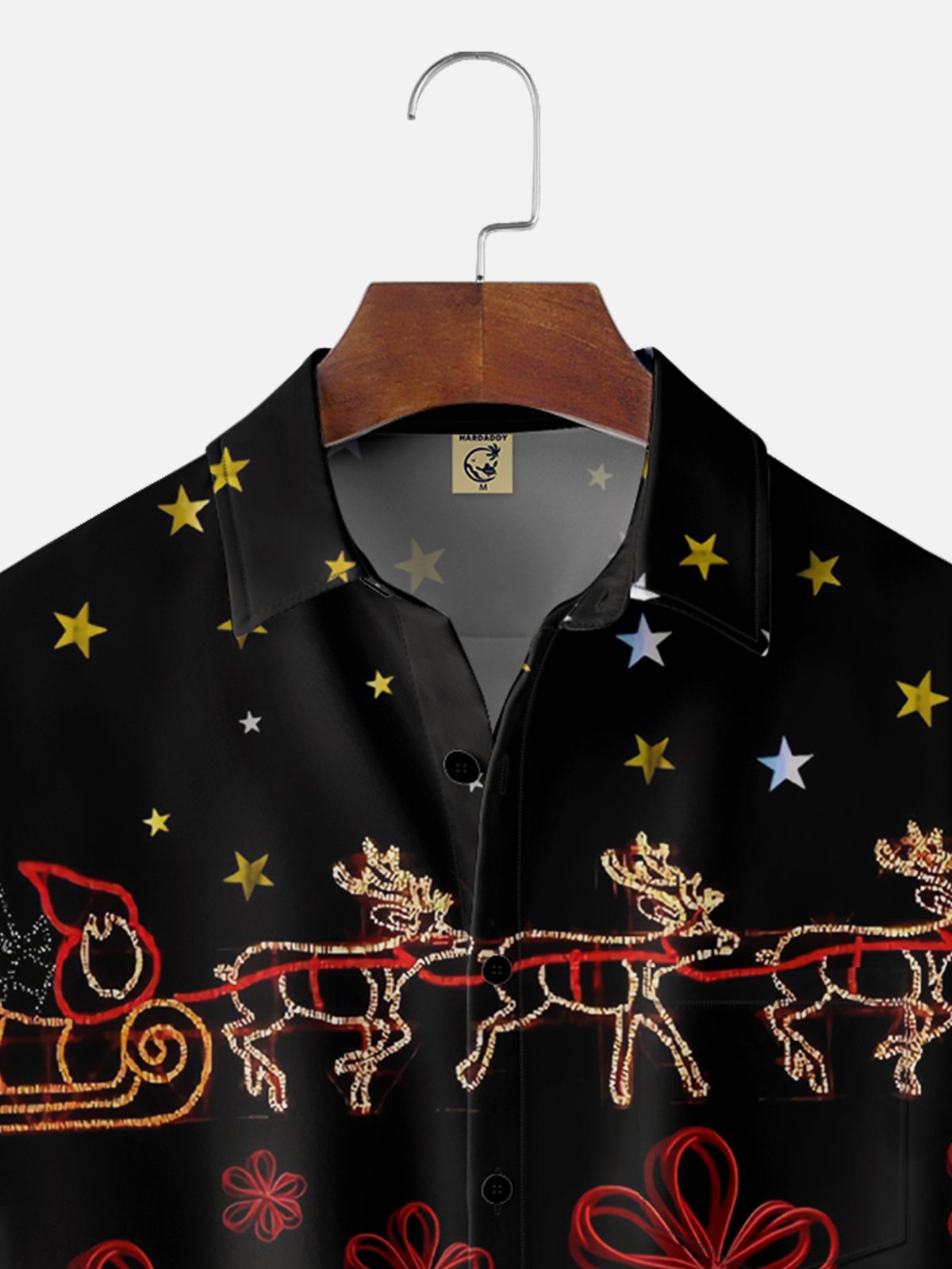 Moisture-wicking Christmas Elk Chest Pocket Casual Shirt