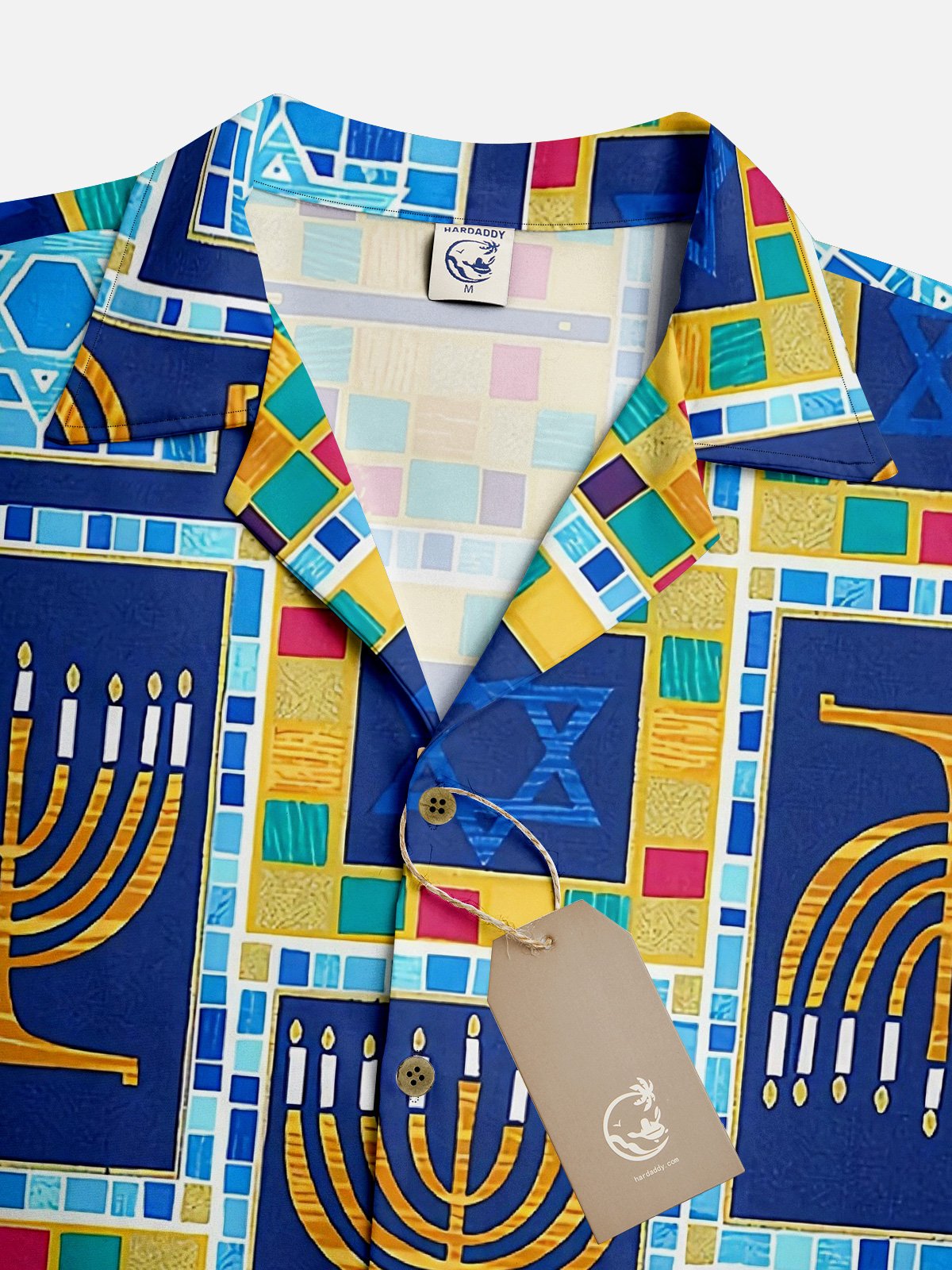 Moisture-wicking Hanukkah Candle Aloha Shirt