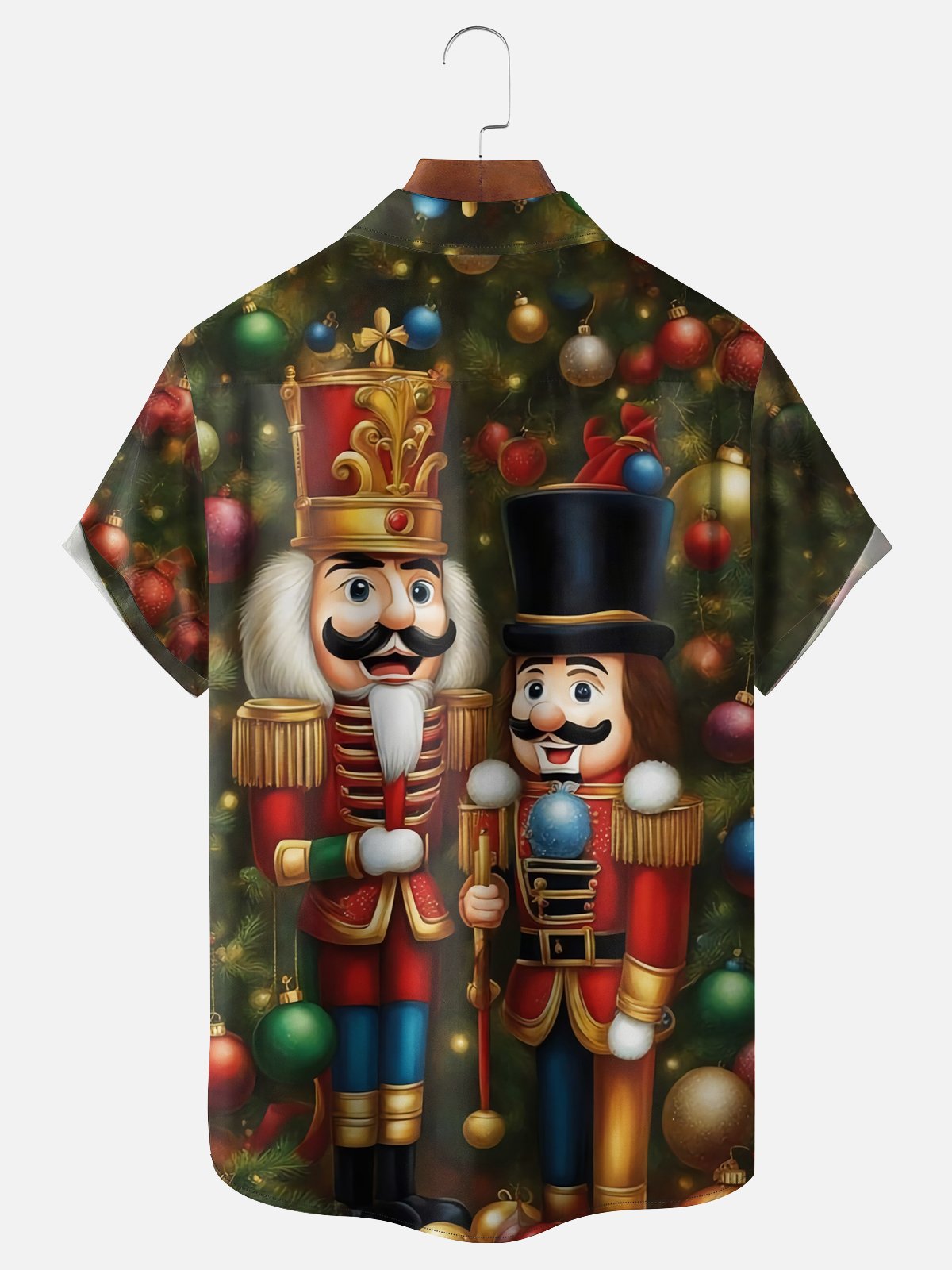 Moisture-wicking Christmas Nutcracker Chest Pocket Casual Shirt