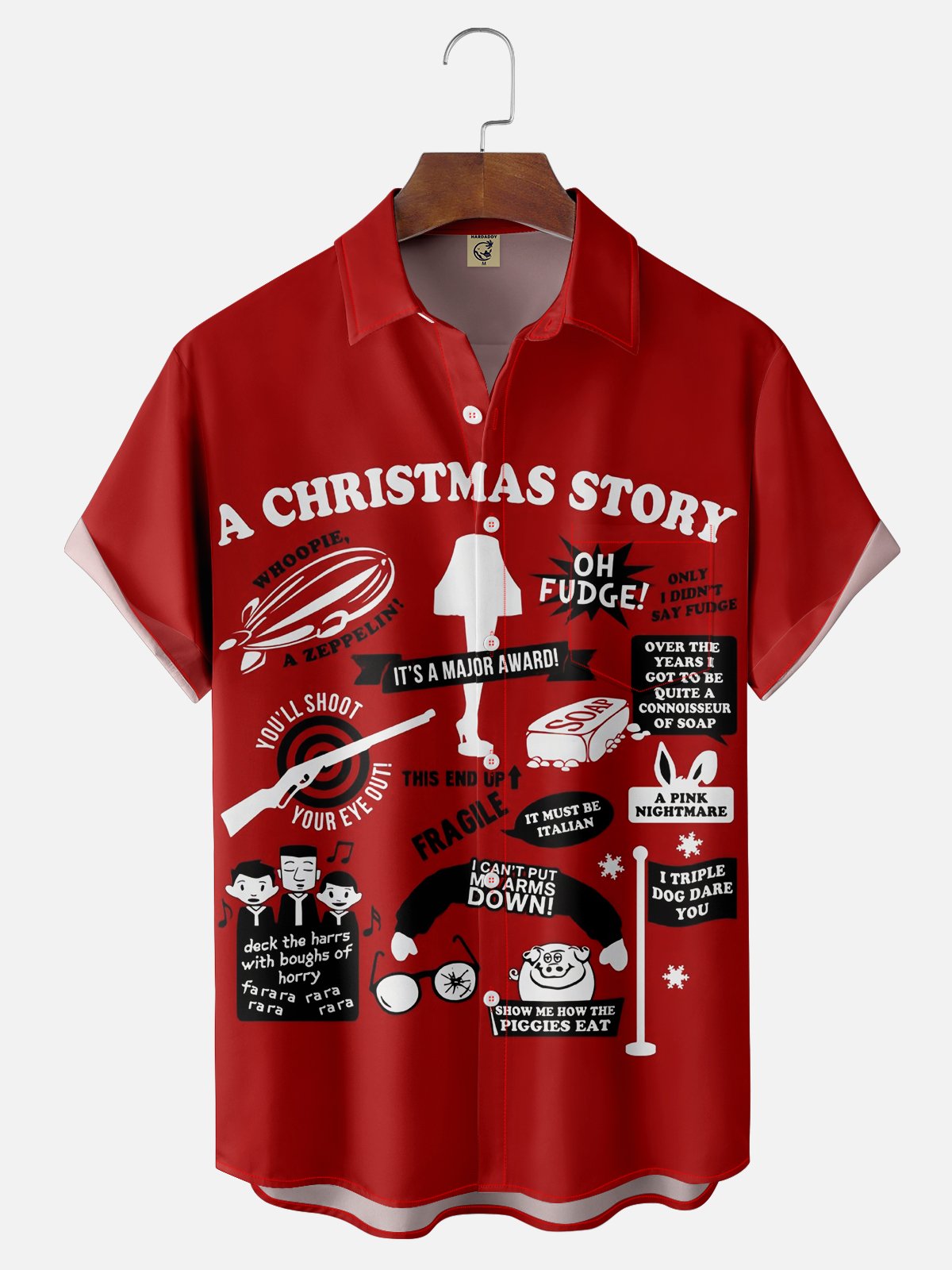 Moisture-wicking A Christmas Story Chest Pocket Casual Shirt