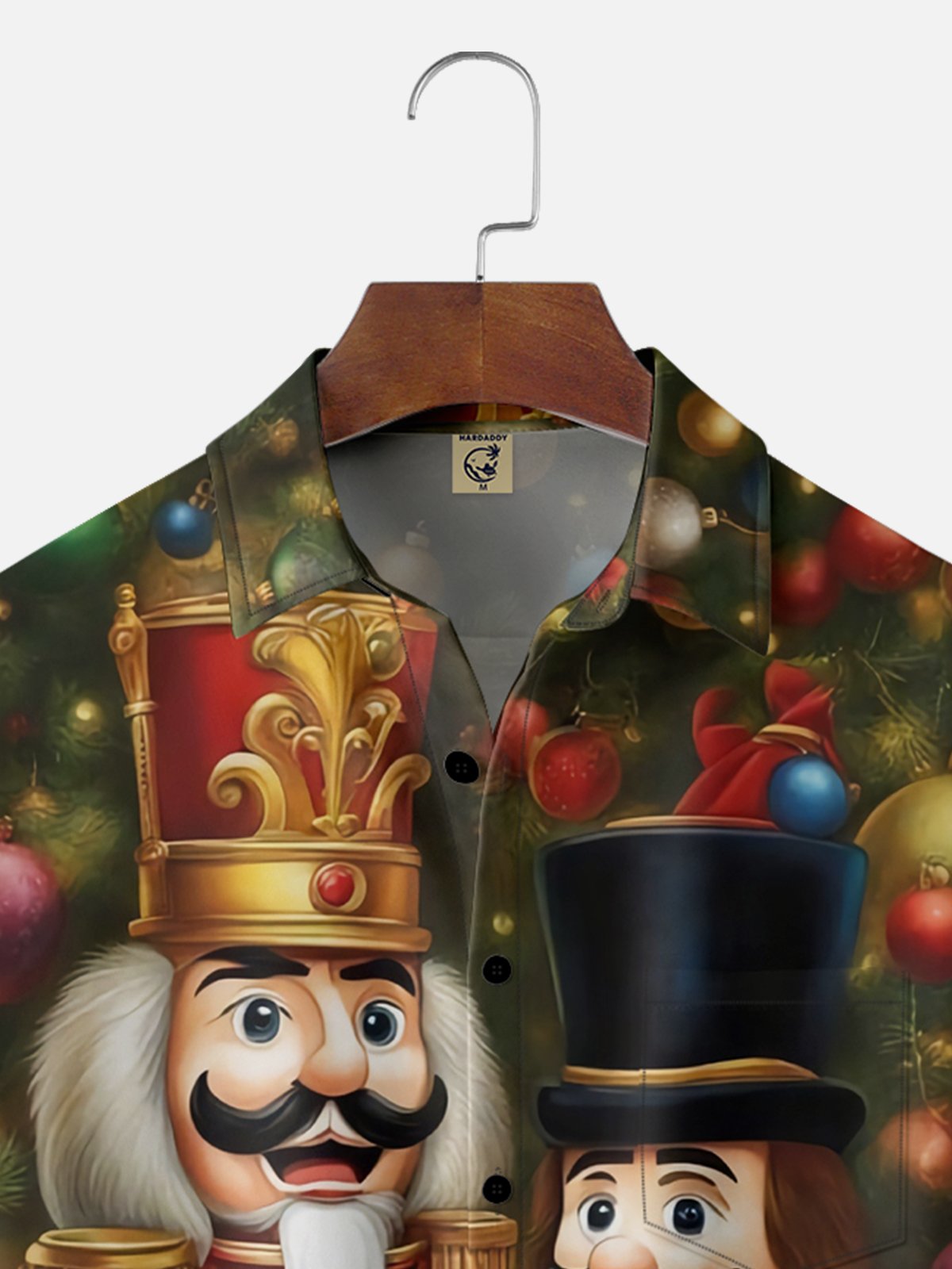 Moisture-wicking Christmas Nutcracker Chest Pocket Casual Shirt