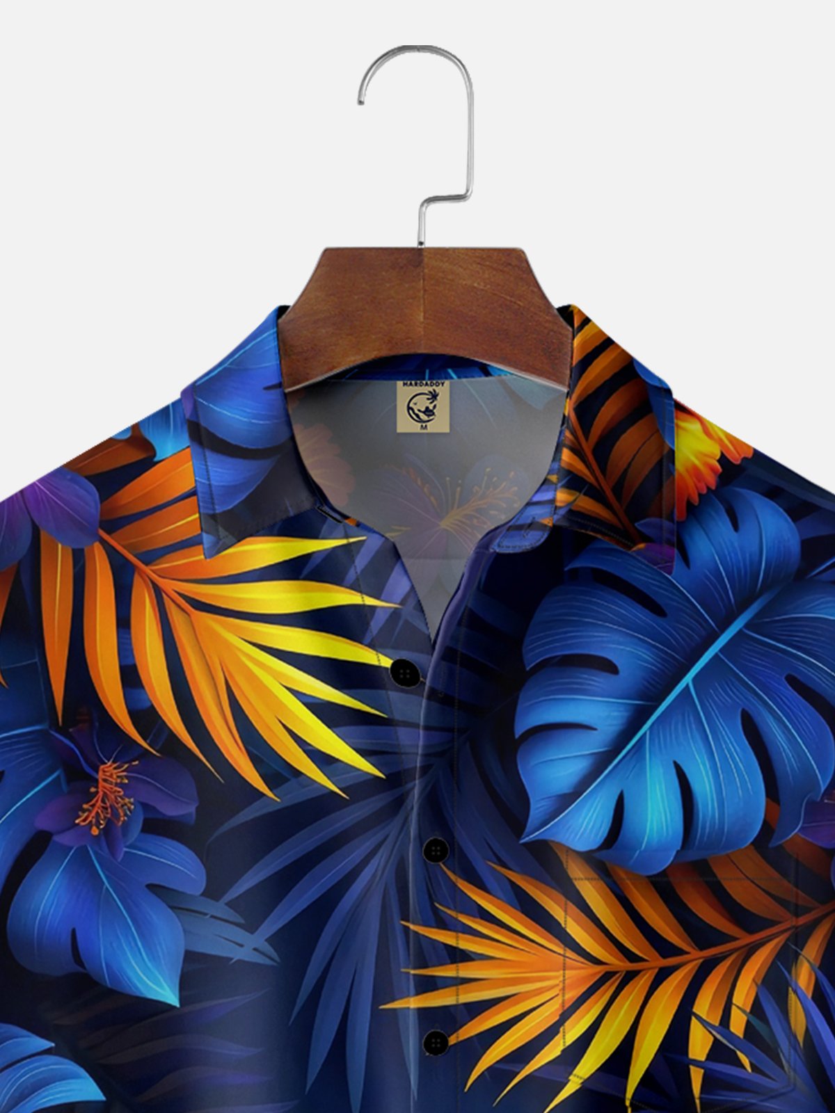 Moisture-wicking Tropical Leaf Chest Pocket Hawaiian Shirt