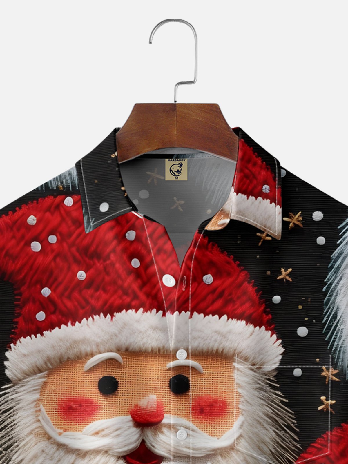 Moisture-wicking Christmas Santa Claus Chest Pocket Casual Shirt