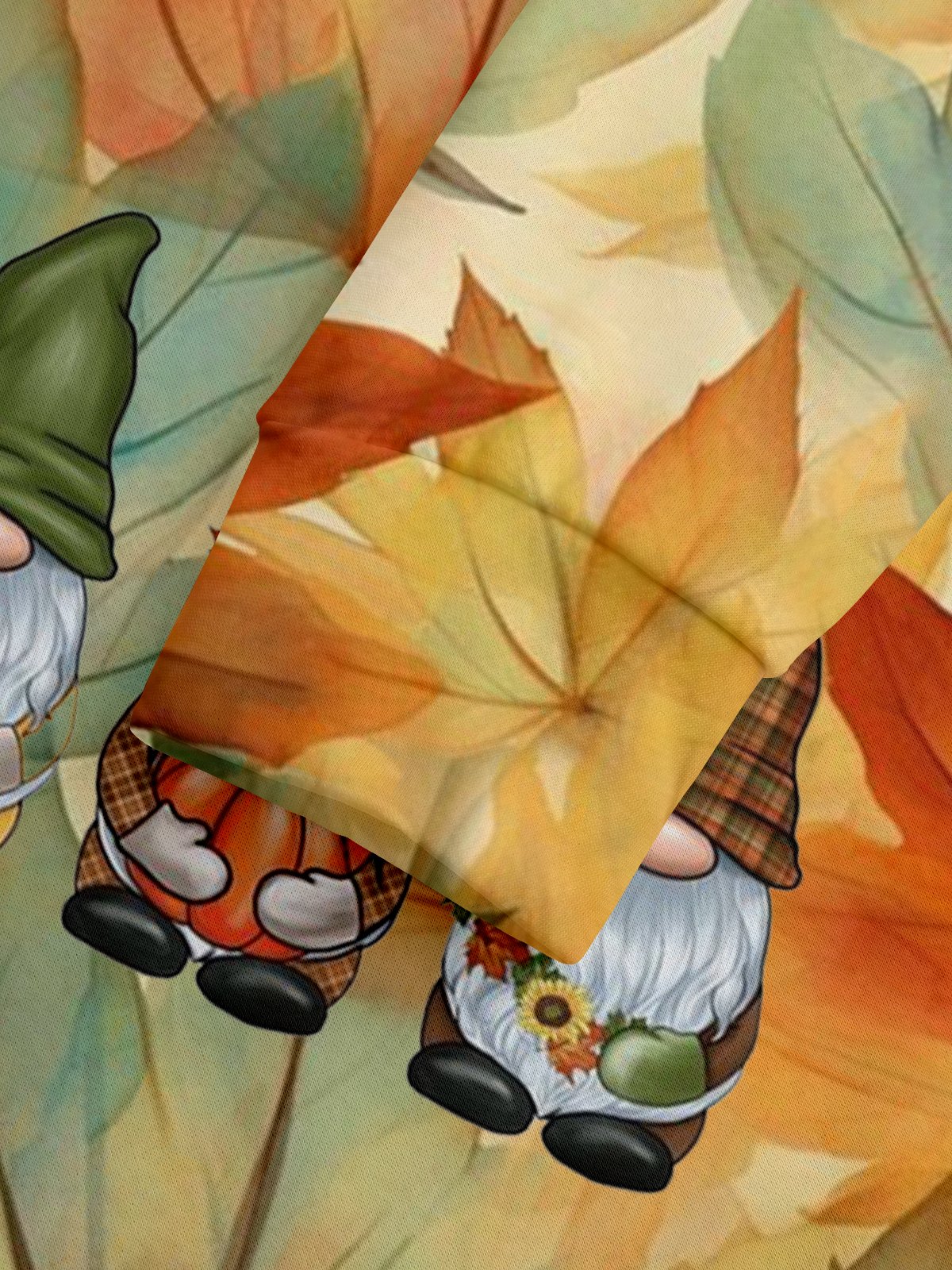 Autumn Harvest Three Gnomes Art Illustration Hoodie Sweatshirt