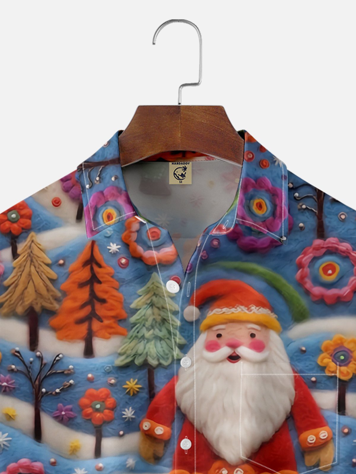 Moisture-wicking Christmas Santa Chest Pocket Casual Shirt