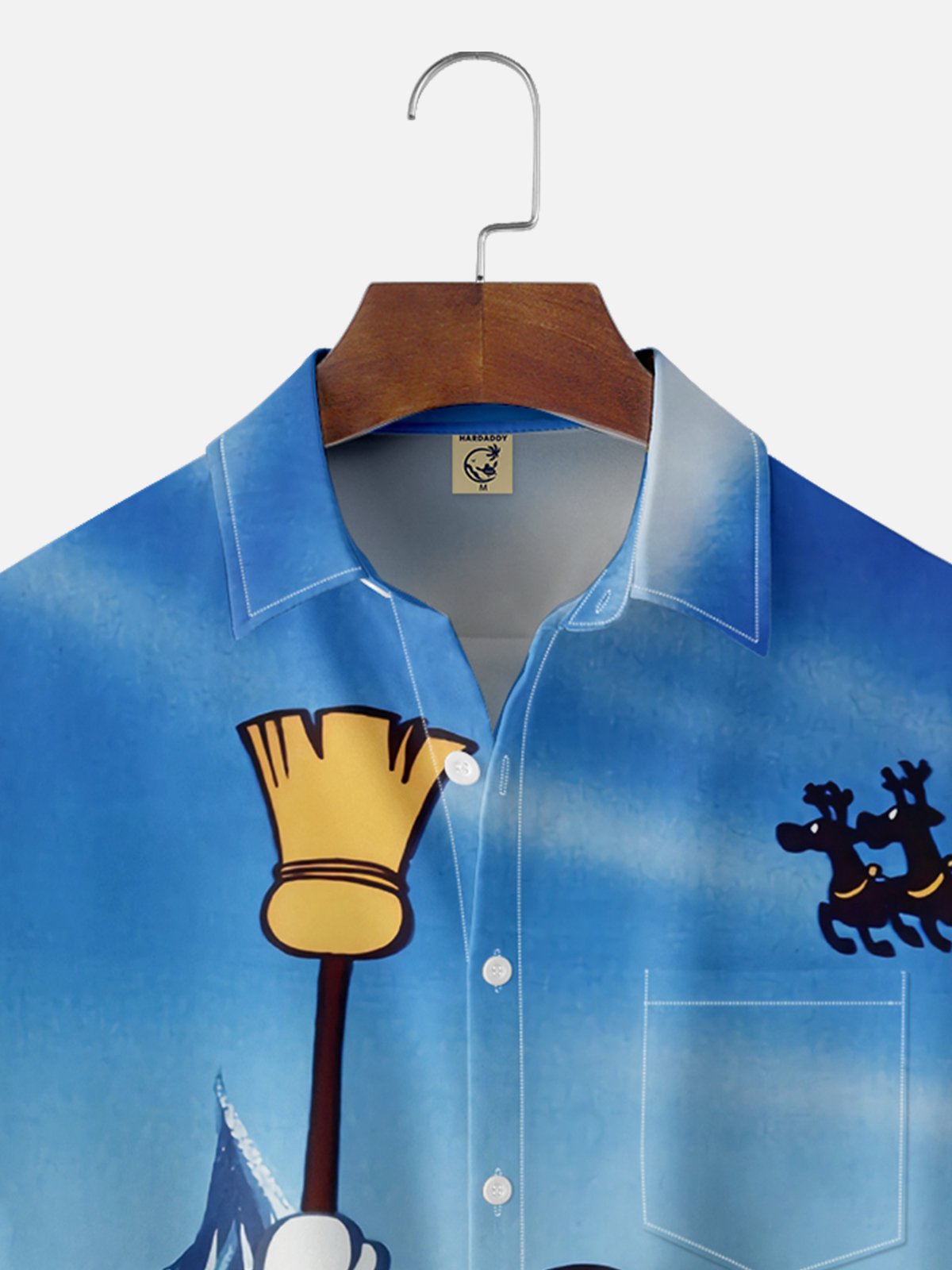 Moisture-wicking Christmas Snowman Chest Pocket Casual Shirt