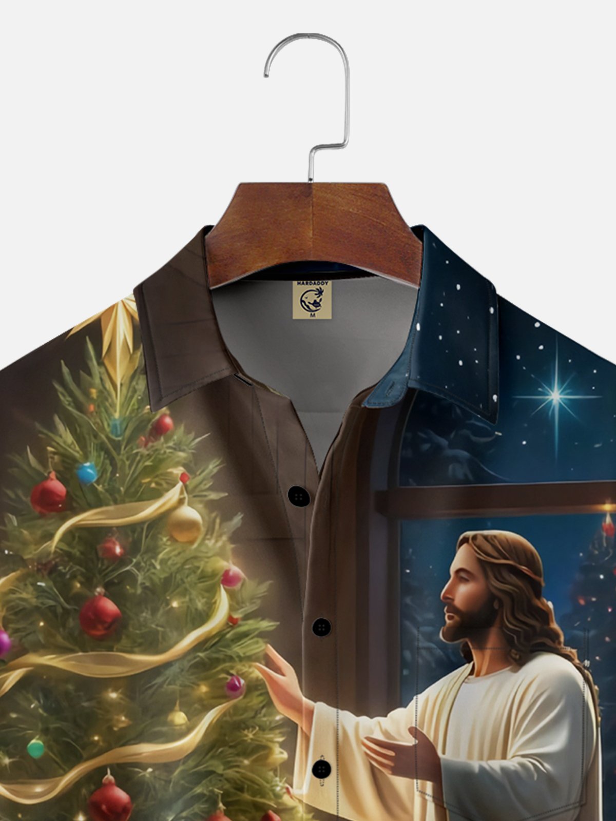 Moisture-wicking Christmas Jesus Prayer Faith Chest Pocket Casual Shirt